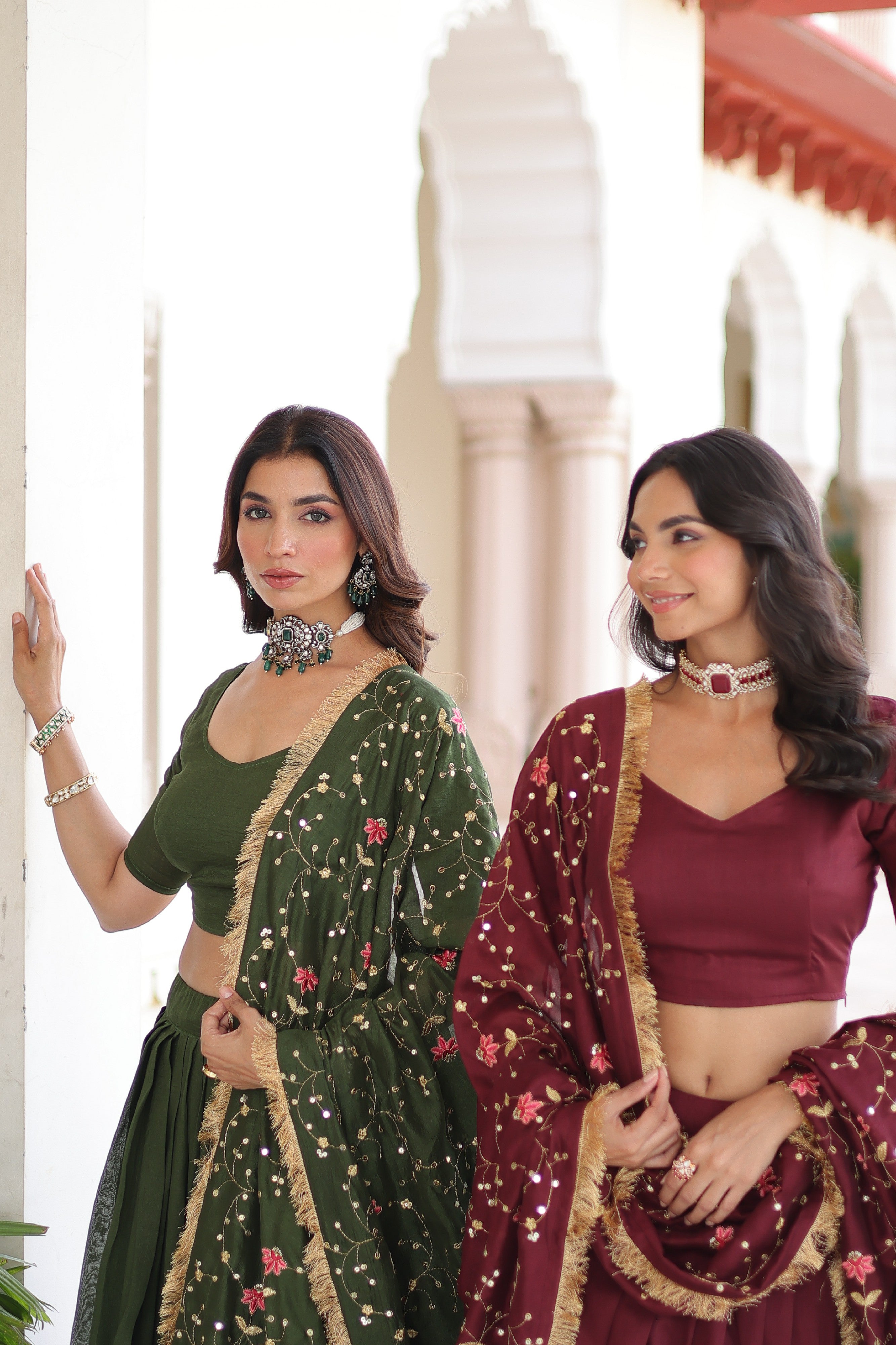 Silk Heavy Sequins Embroidered Festive Lehenga Choli