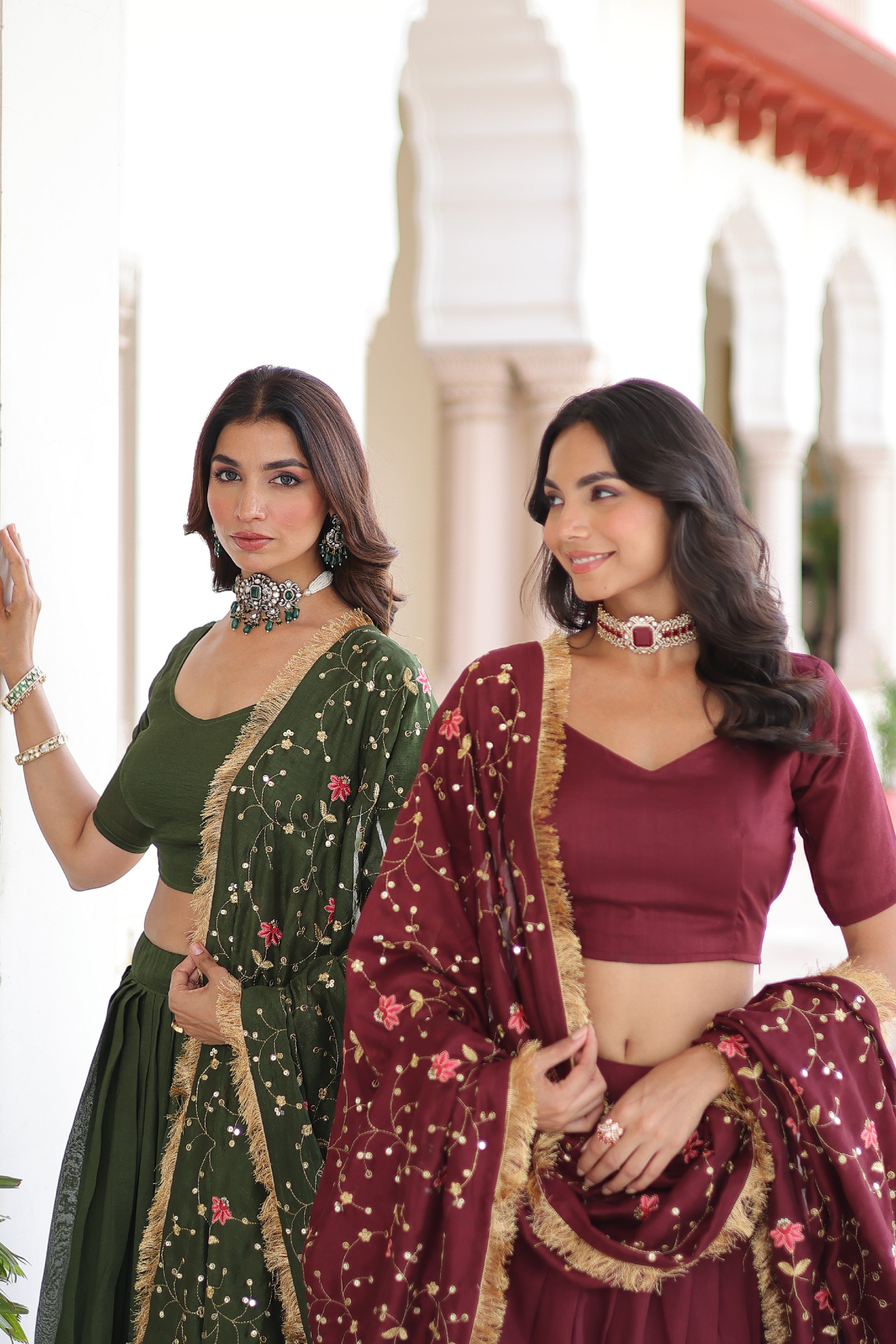Silk Heavy Sequins Embroidered Festive Lehenga Choli