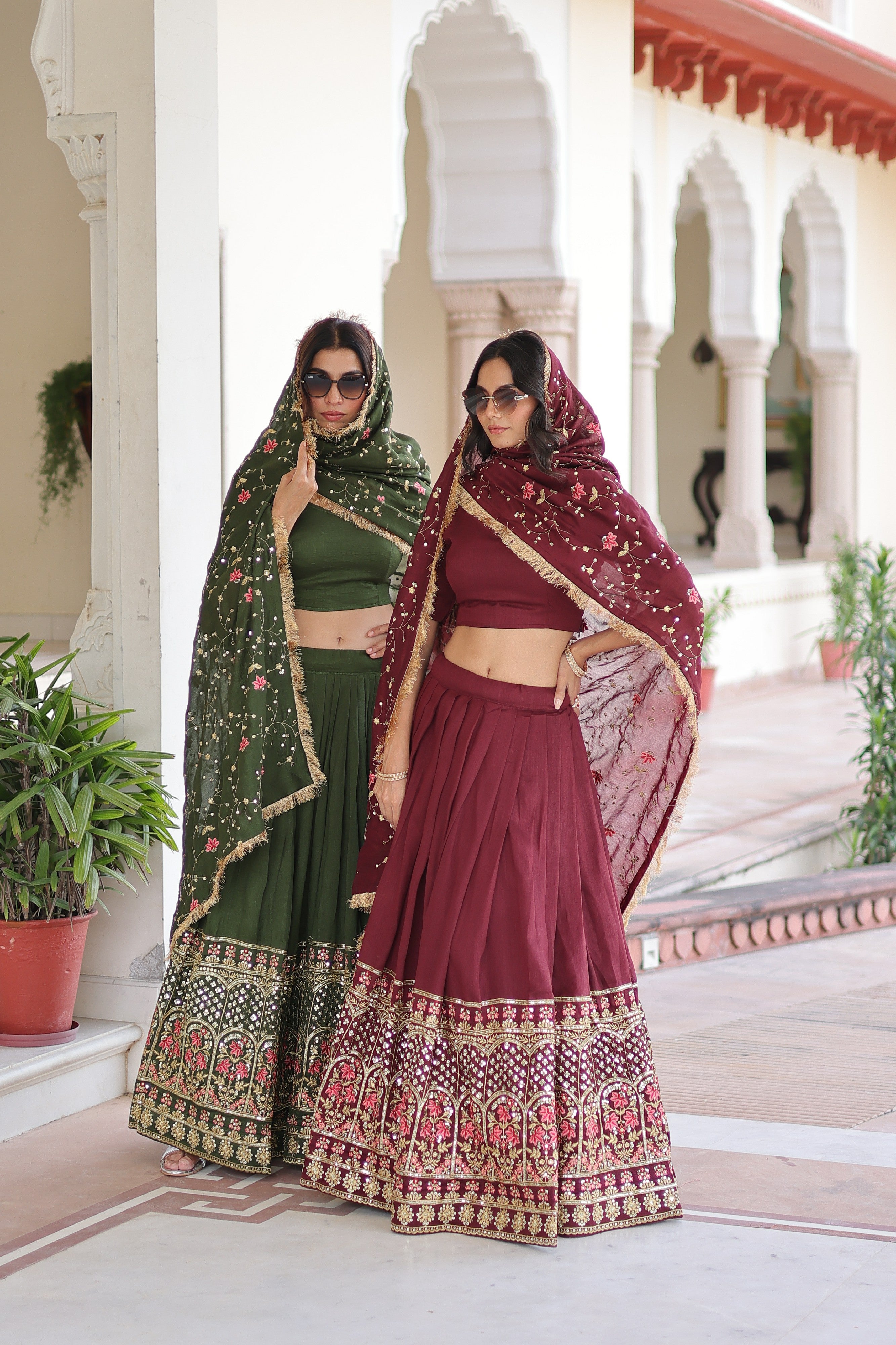 Silk Heavy Sequins Embroidered Festive Lehenga Choli