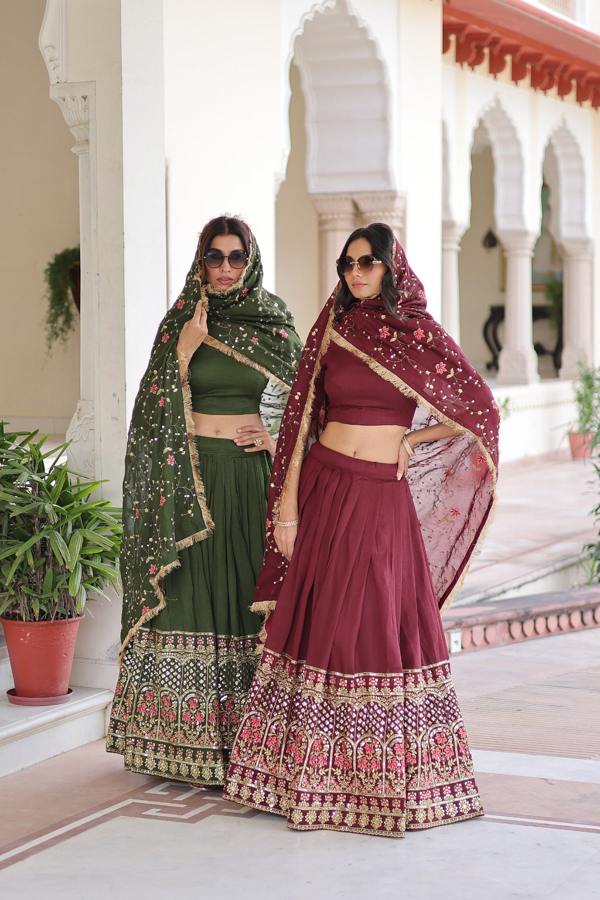 Silk Heavy Sequins Embroidered Festive Lehenga Choli