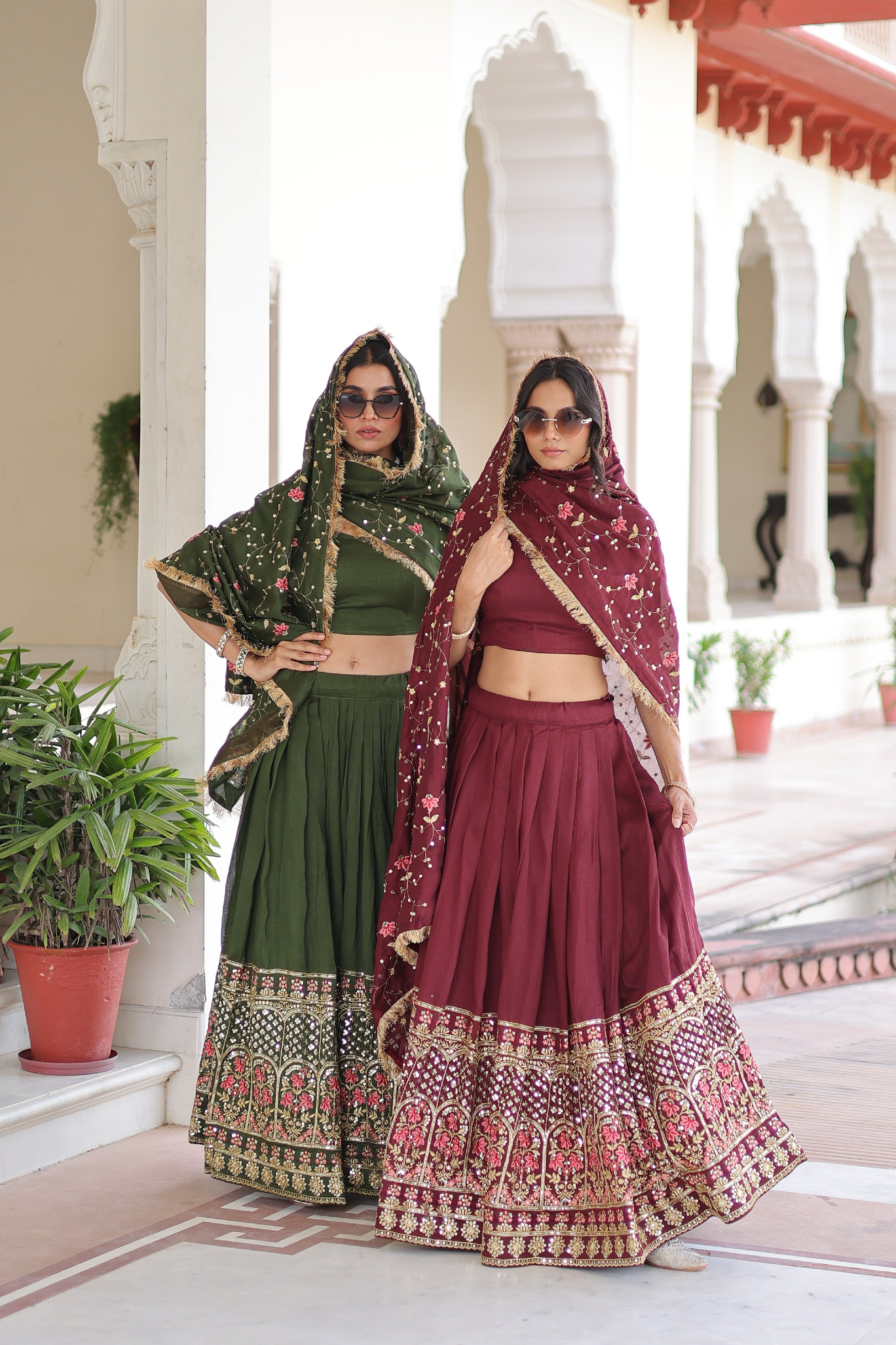 Silk Heavy Sequins Embroidered Festive Lehenga Choli