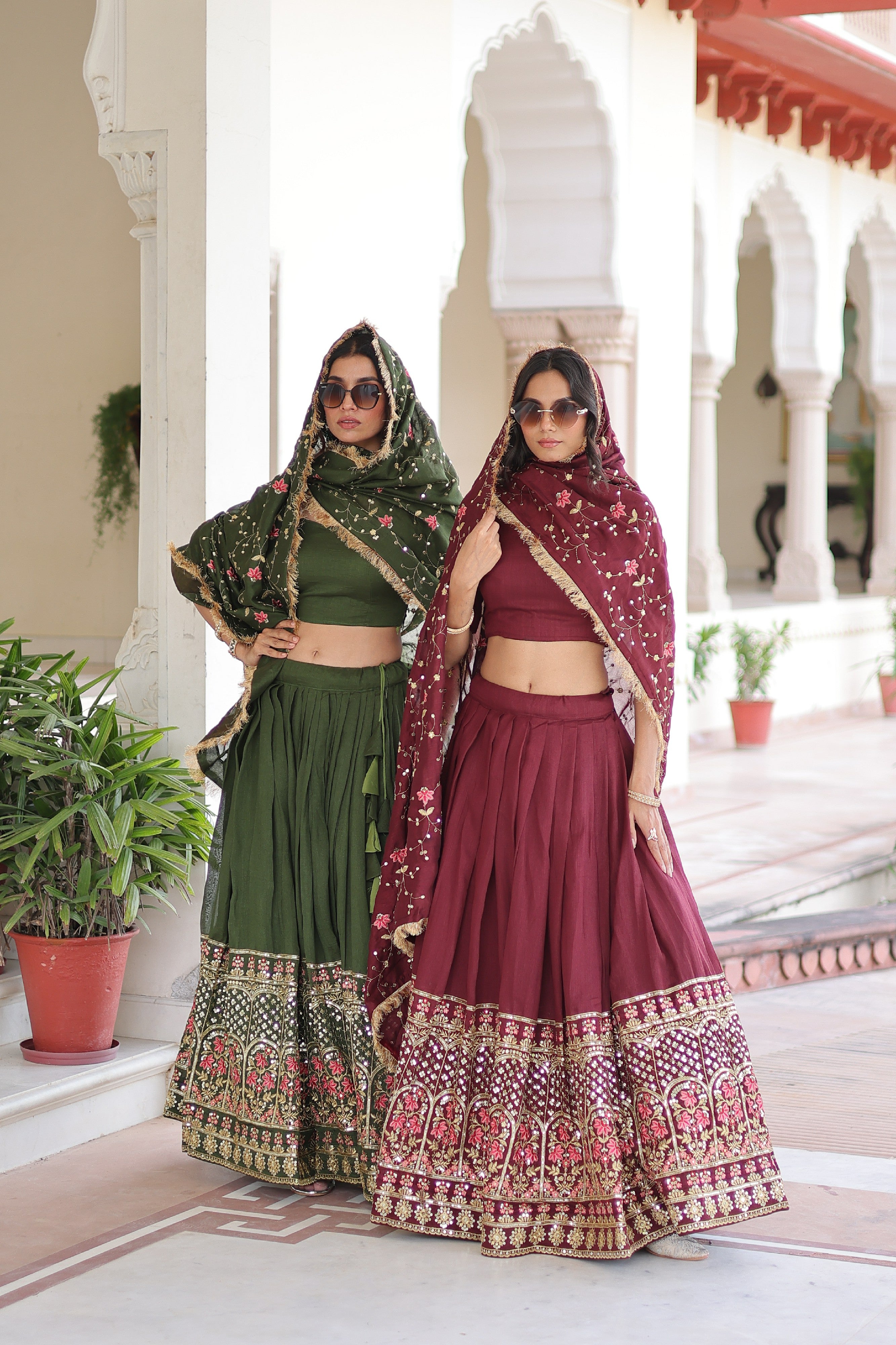Silk Heavy Sequins Embroidered Festive Lehenga Choli