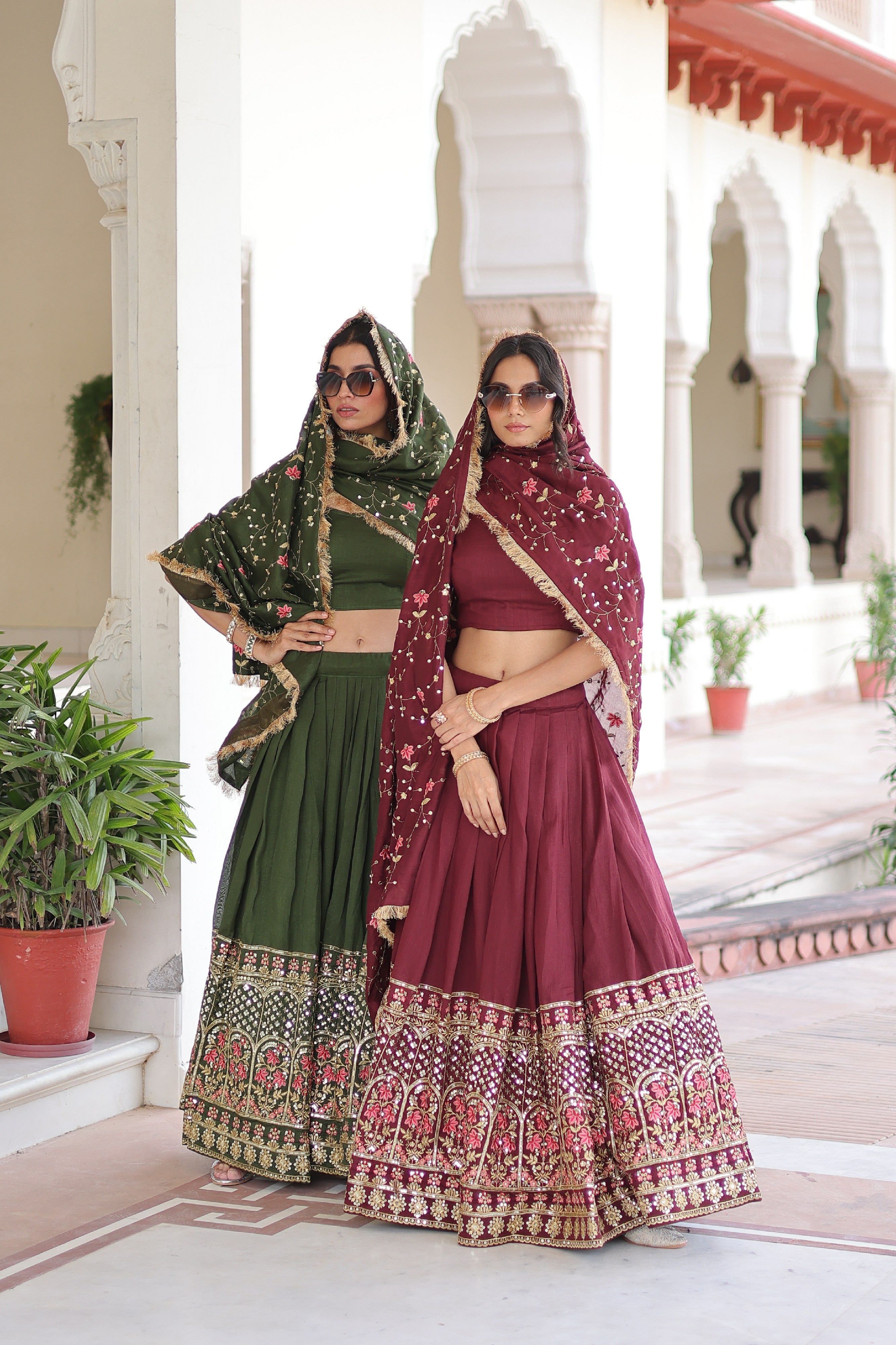 Silk Heavy Sequins Embroidered Festive Lehenga Choli