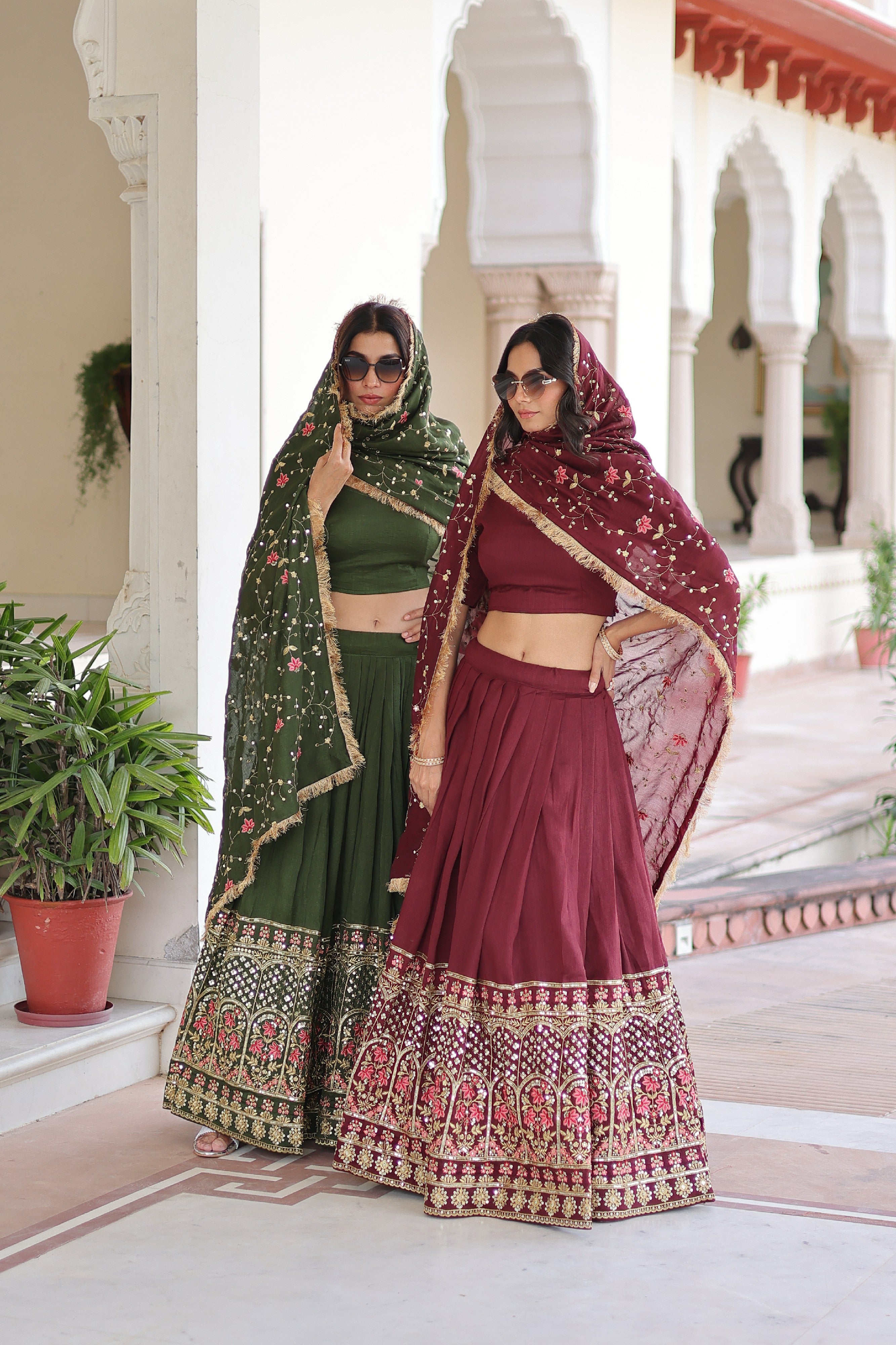 Silk Heavy Sequins Embroidered Festive Lehenga Choli