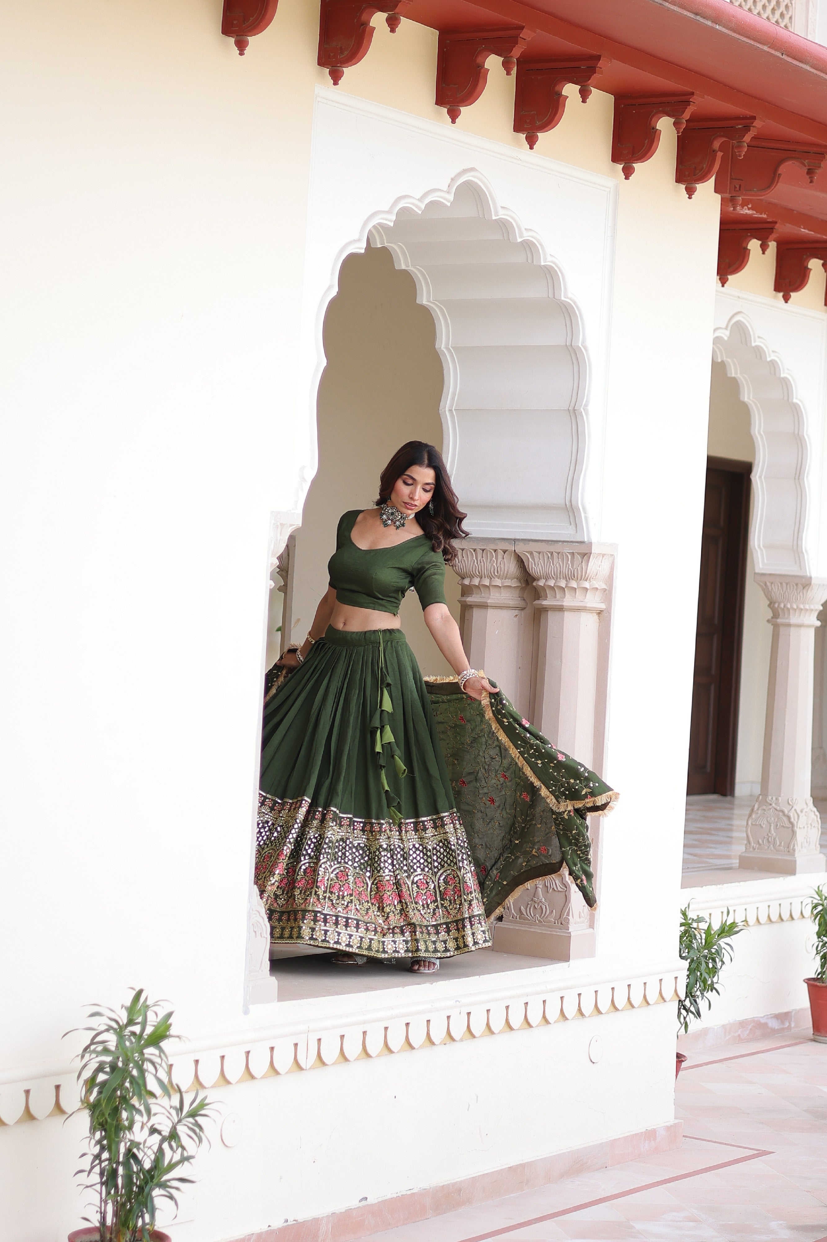 Silk Heavy Sequins Embroidered Festive Lehenga Choli