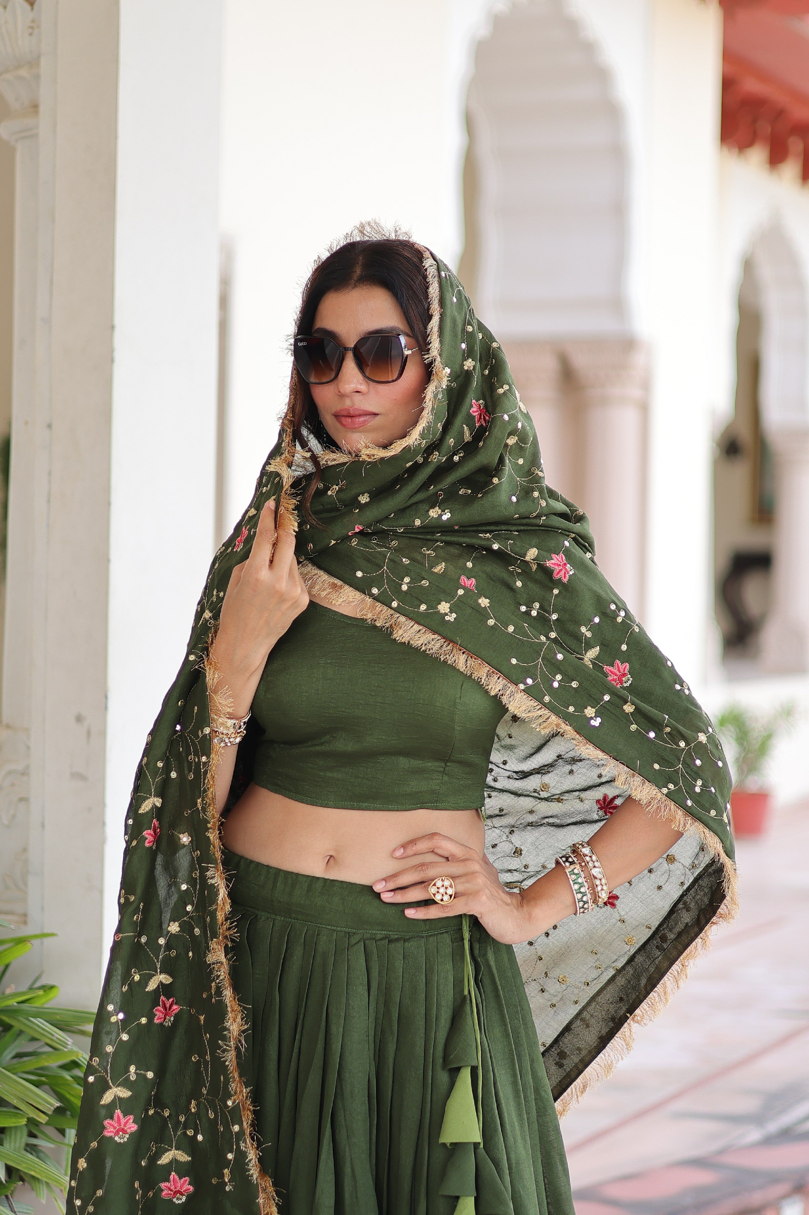 Silk Heavy Sequins Embroidered Festive Lehenga Choli