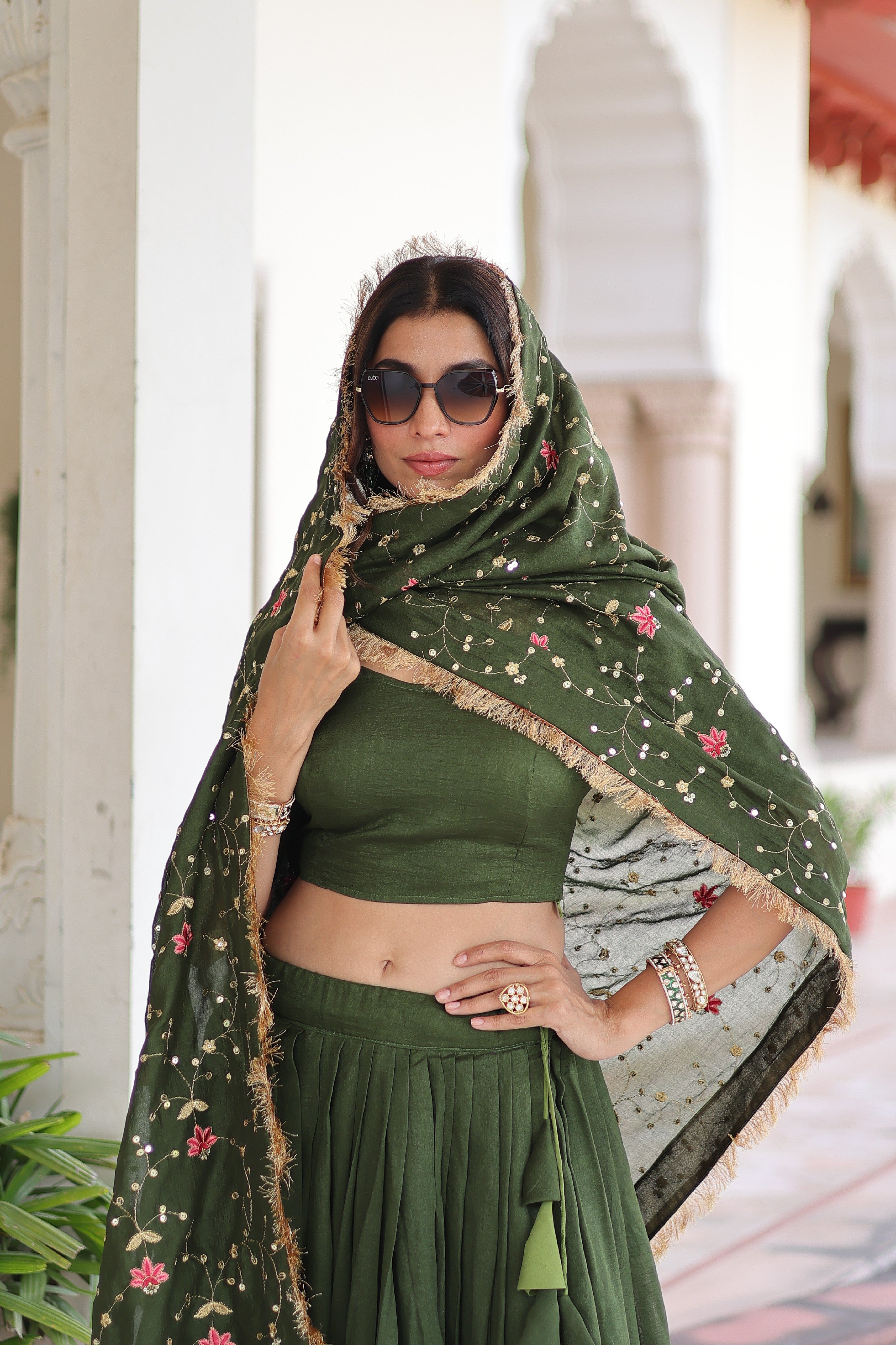 Silk Heavy Sequins Embroidered Festive Lehenga Choli