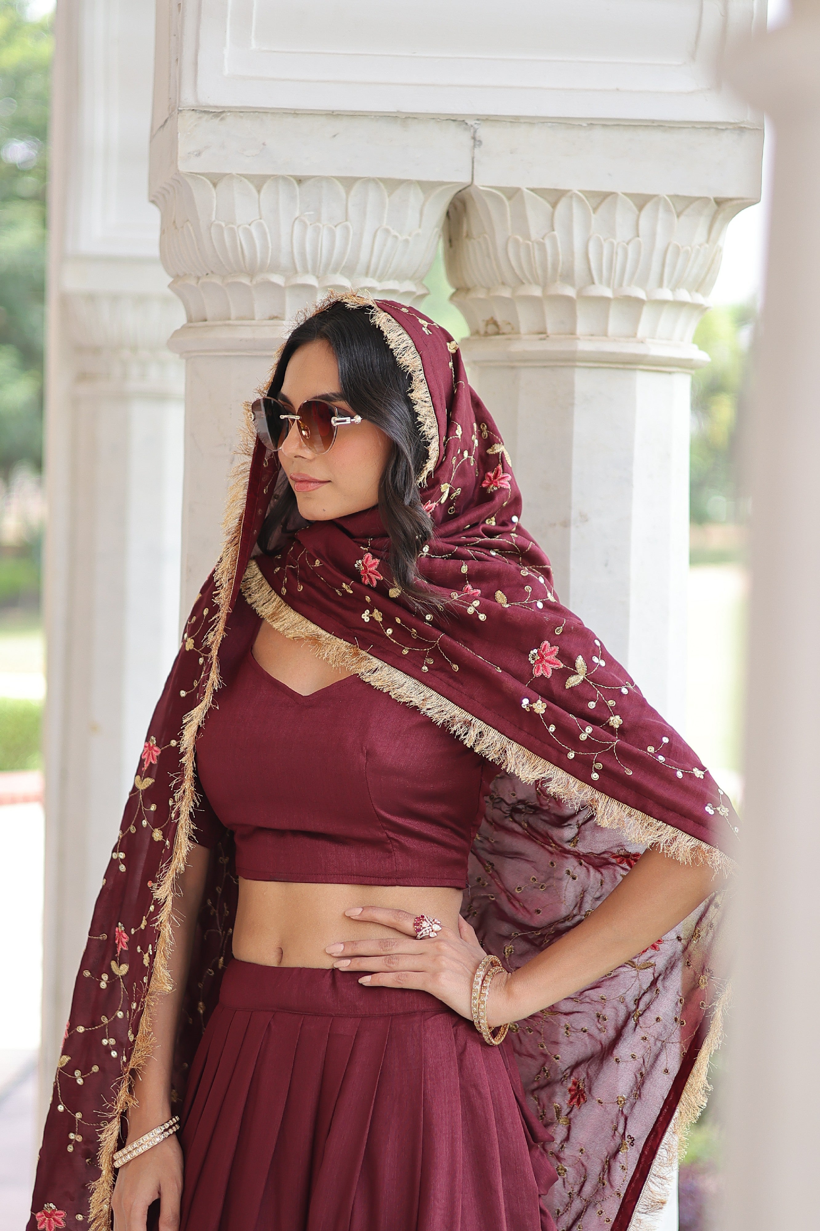 Silk Heavy Sequins Embroidered Festive Lehenga Choli