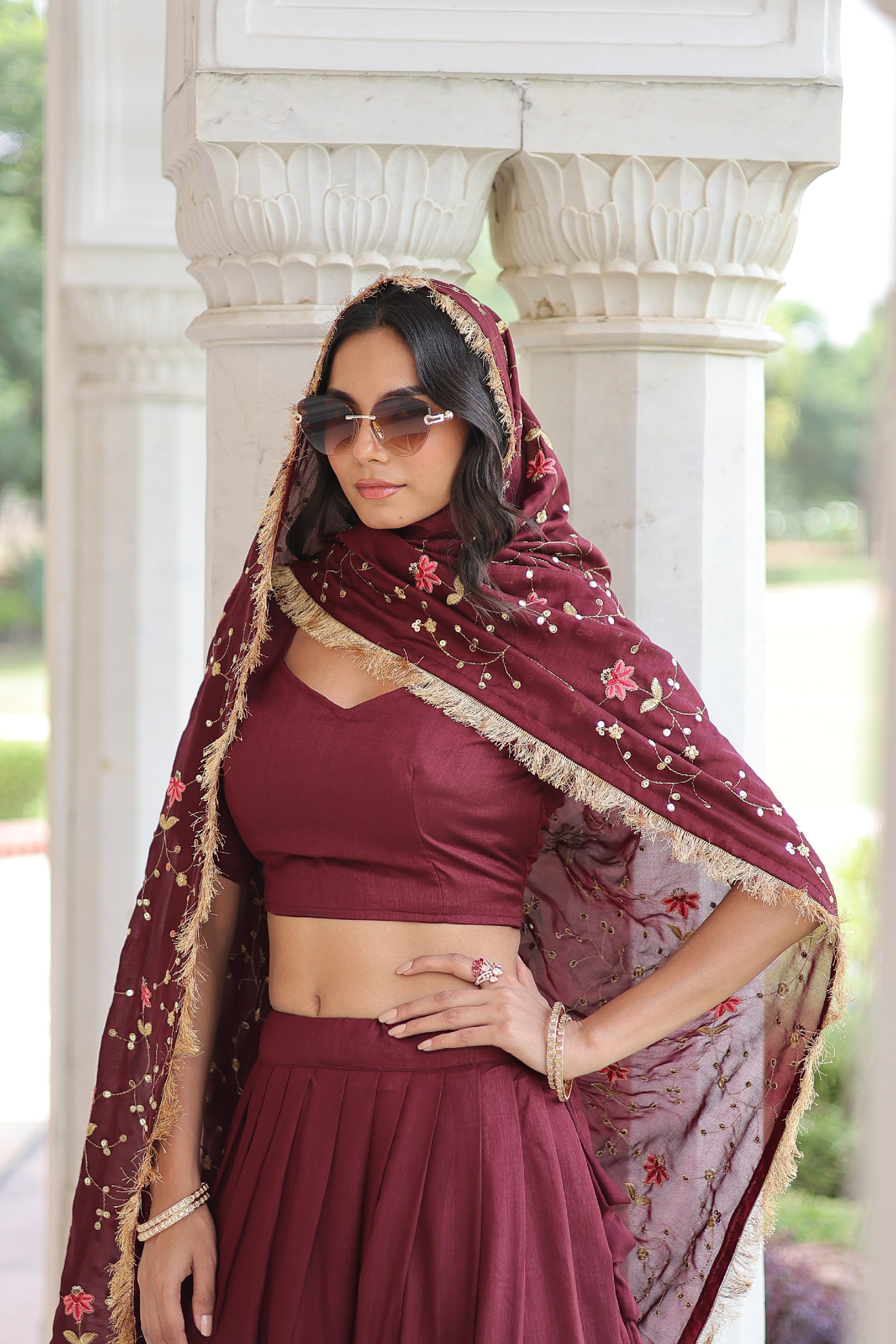 Silk Heavy Sequins Embroidered Festive Lehenga Choli