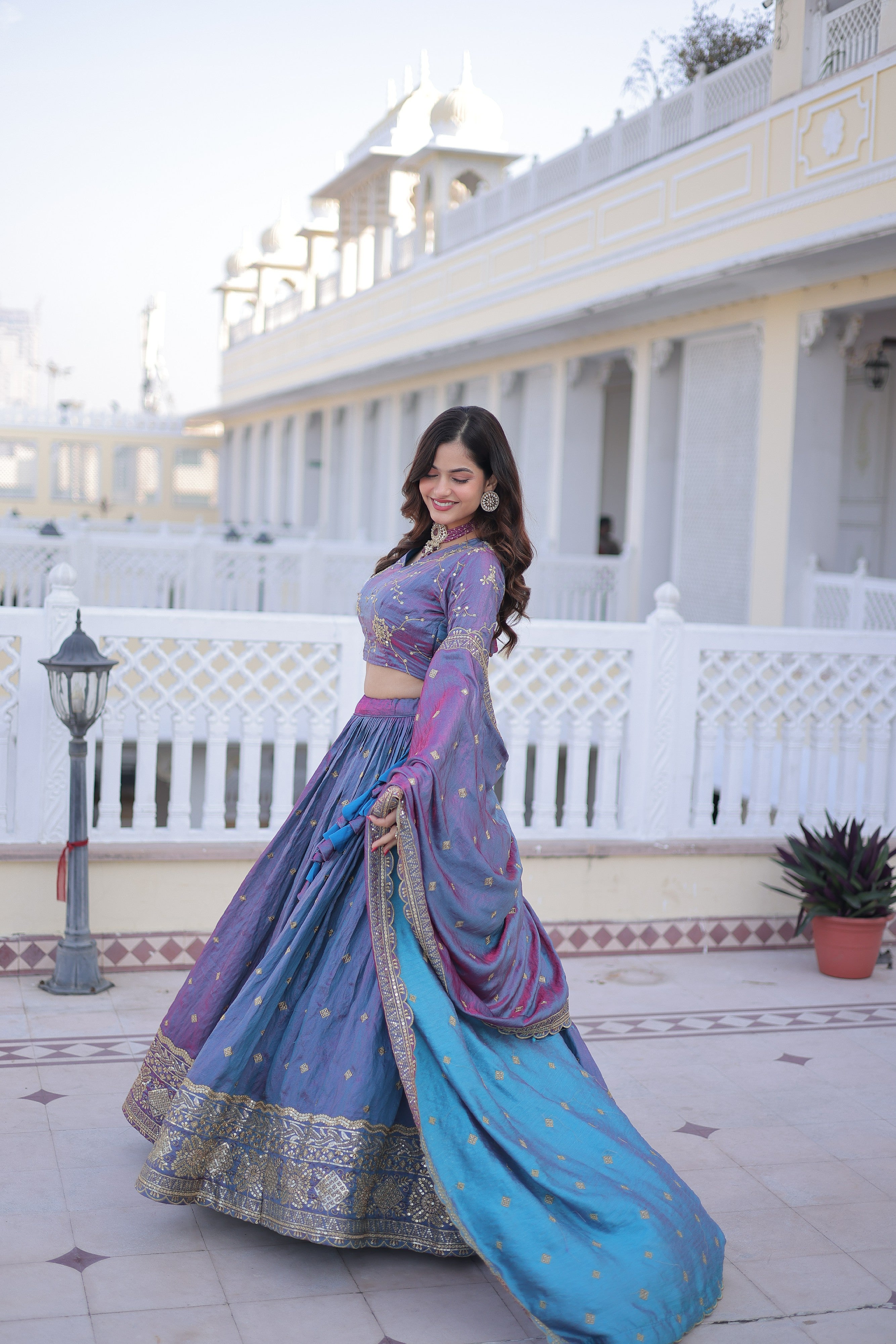 Silk Zari Embroidered Festival Lehenga Choli for Women