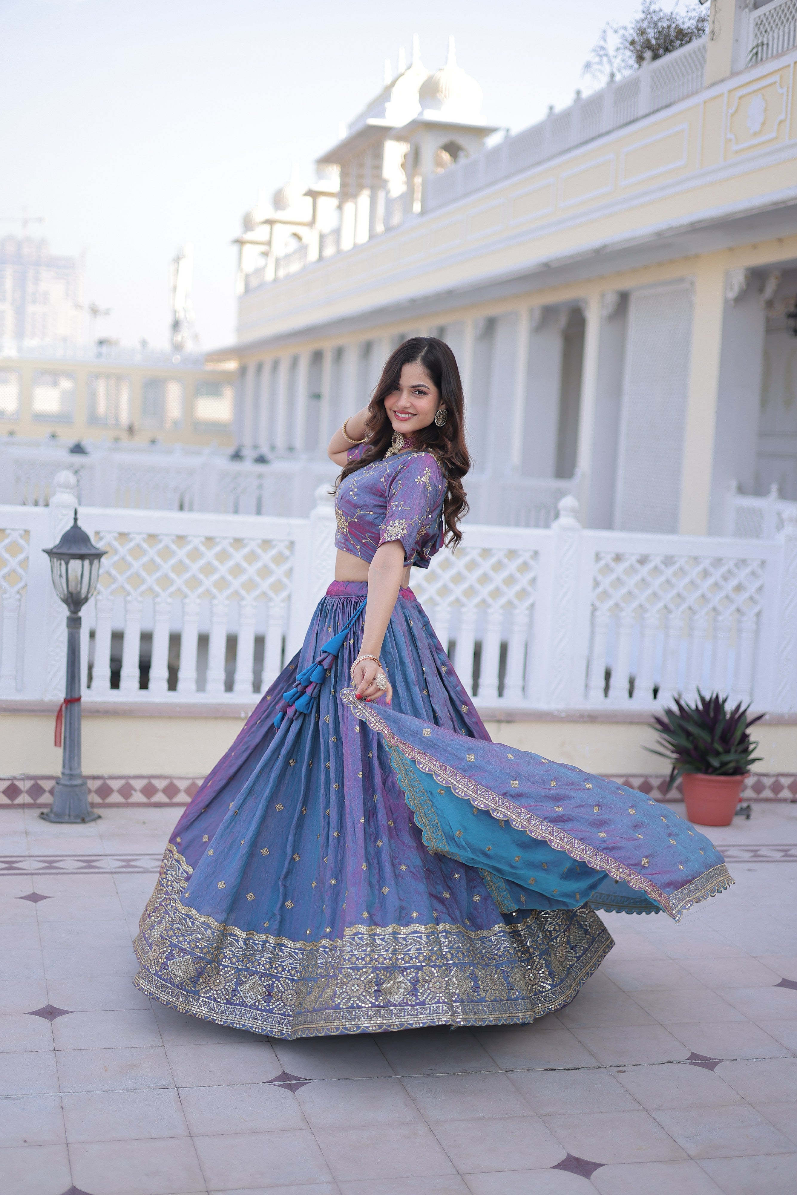 Silk Zari Embroidered Festival Lehenga Choli for Women