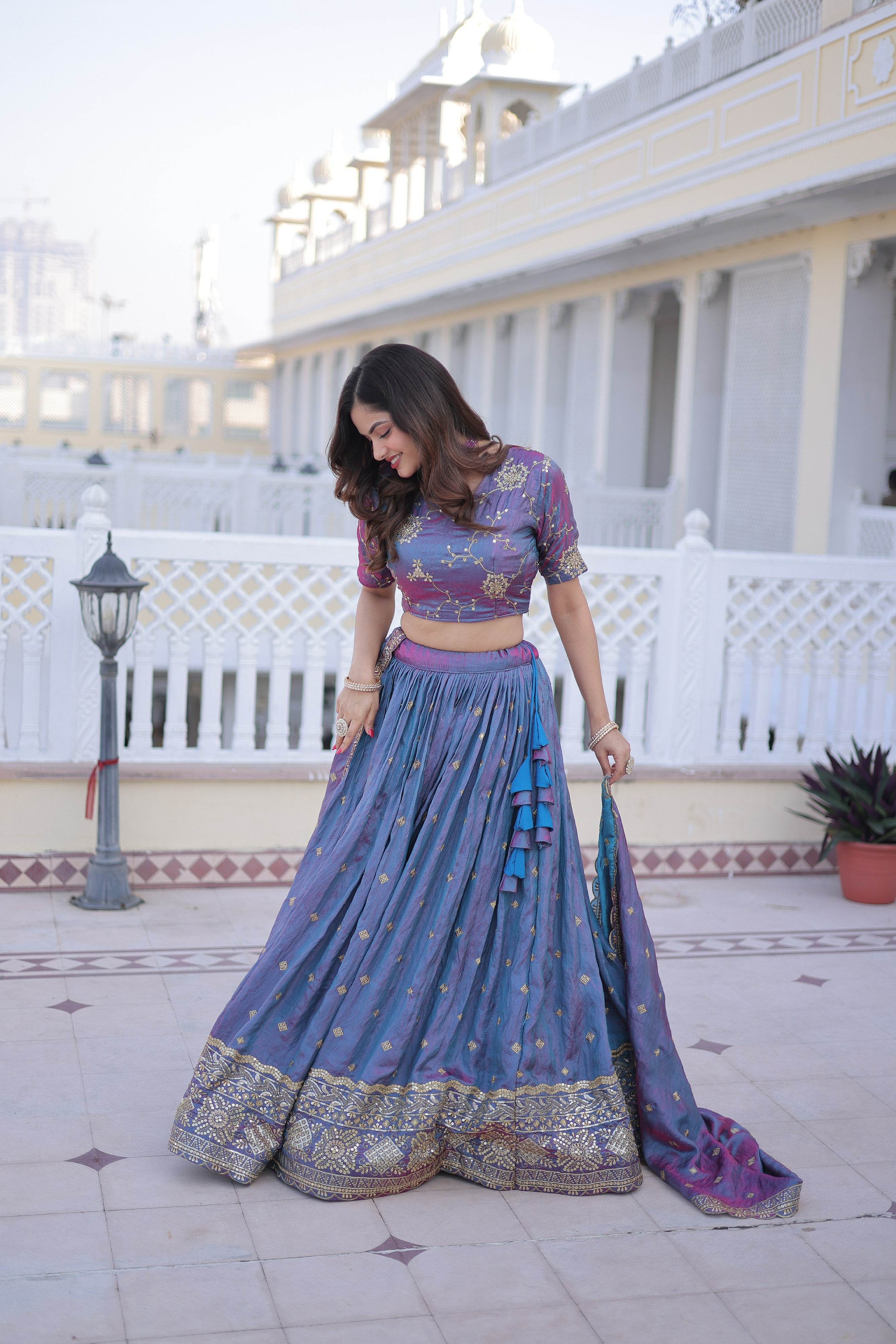 Silk Zari Embroidered Festival Lehenga Choli for Women