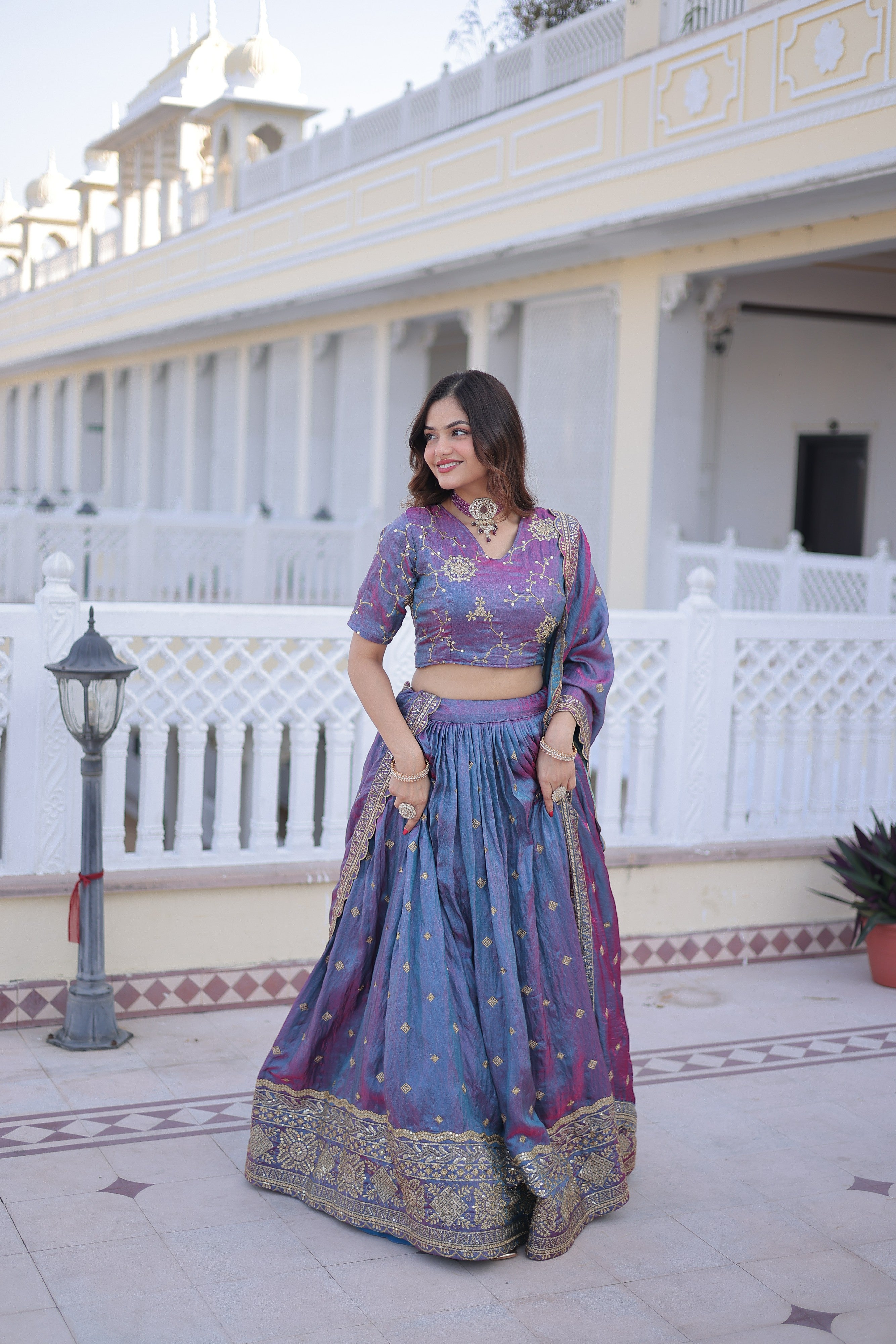 Silk Zari Embroidered Festival Lehenga Choli for Women