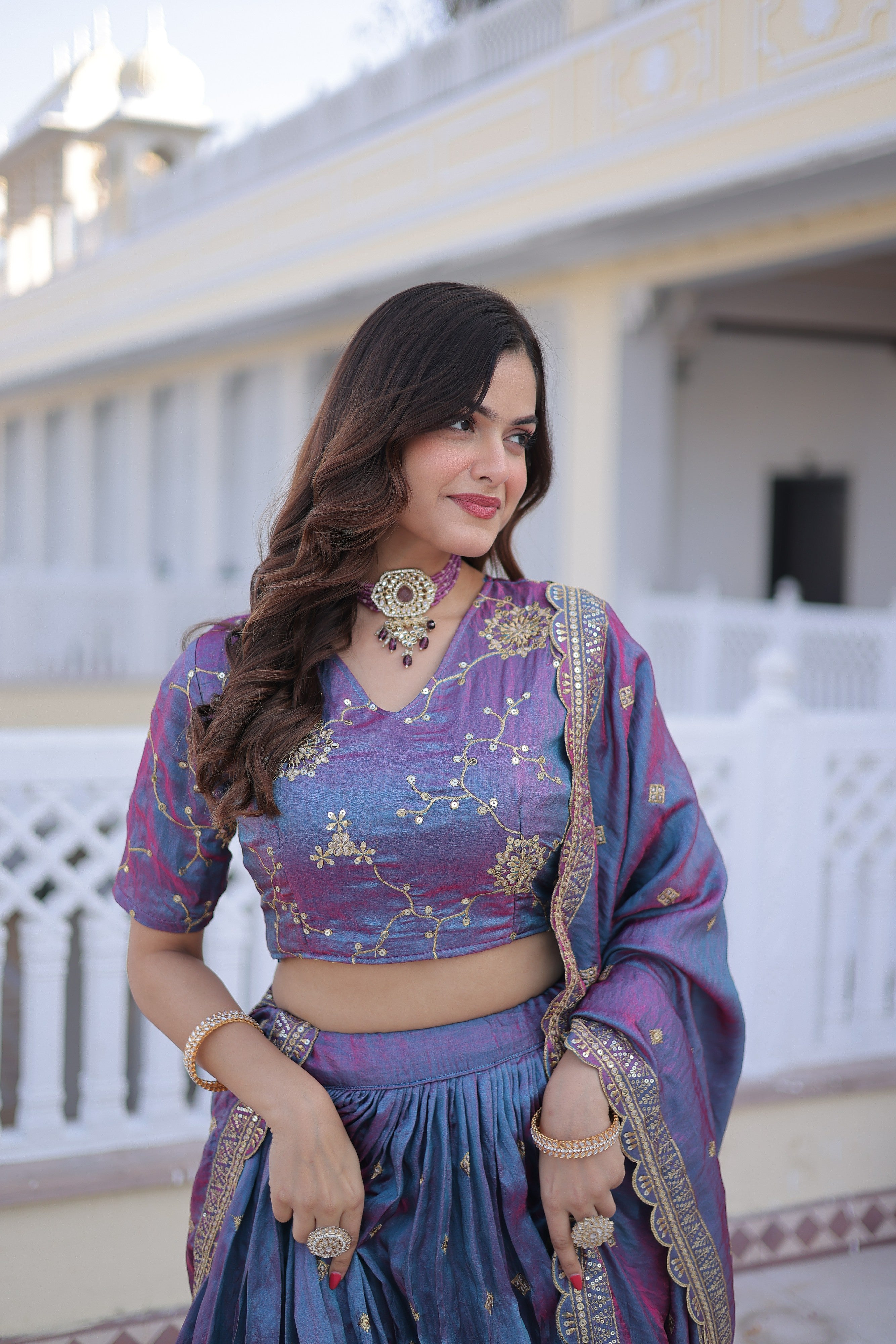 Silk Zari Embroidered Festival Lehenga Choli for Women