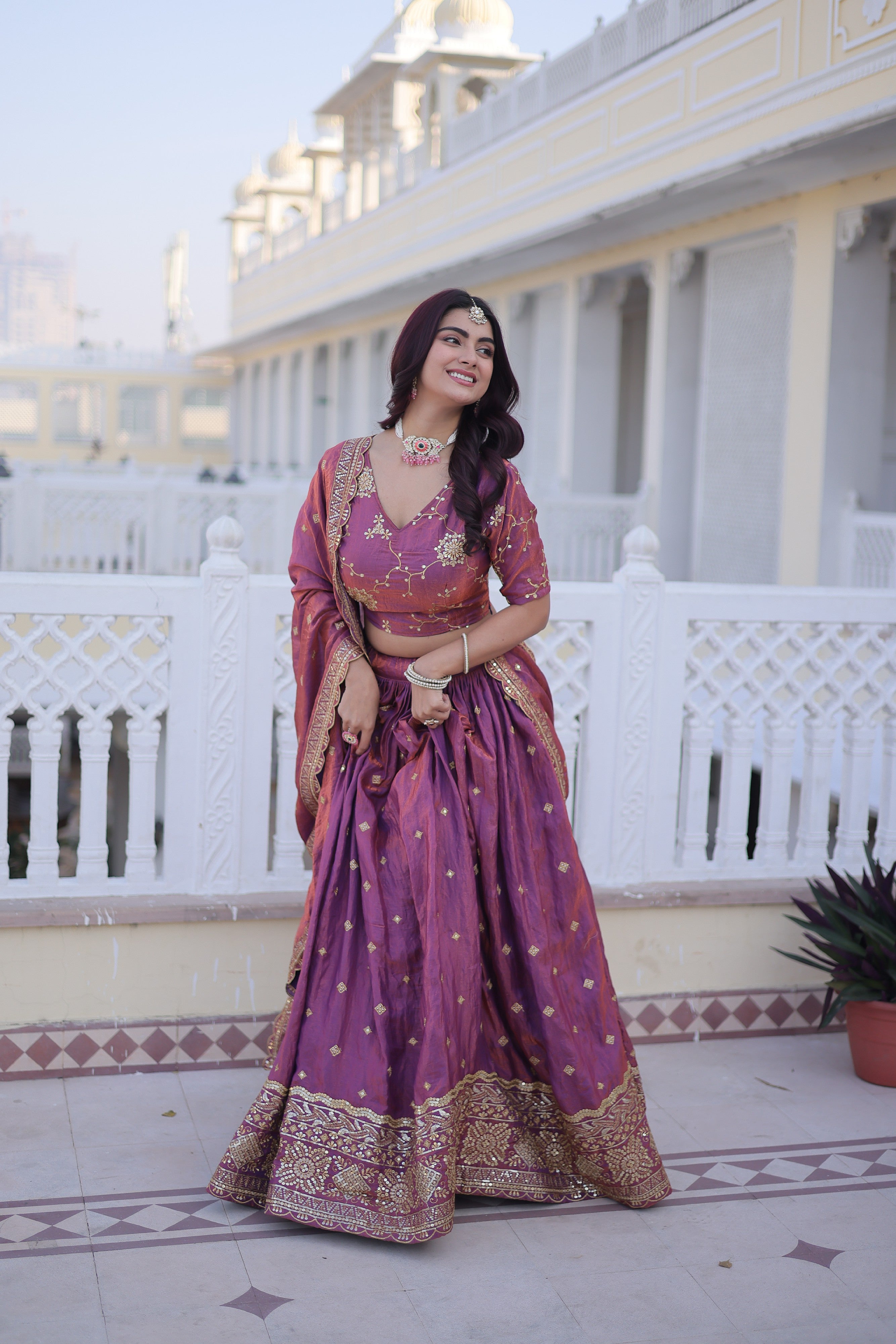 Silk Zari Embroidered Festival Lehenga Choli for Women