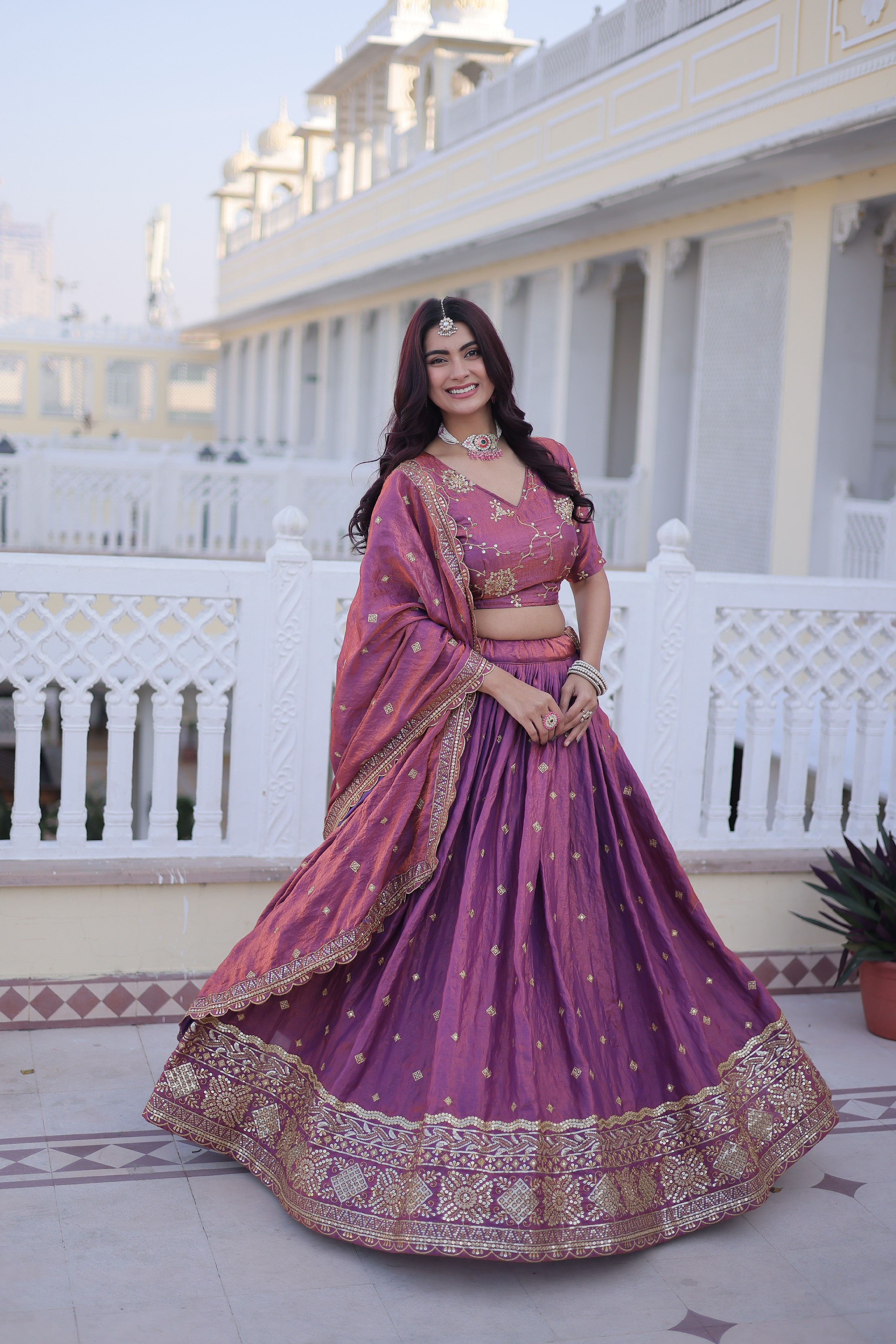 Silk Zari Embroidered Festival Lehenga Choli for Women