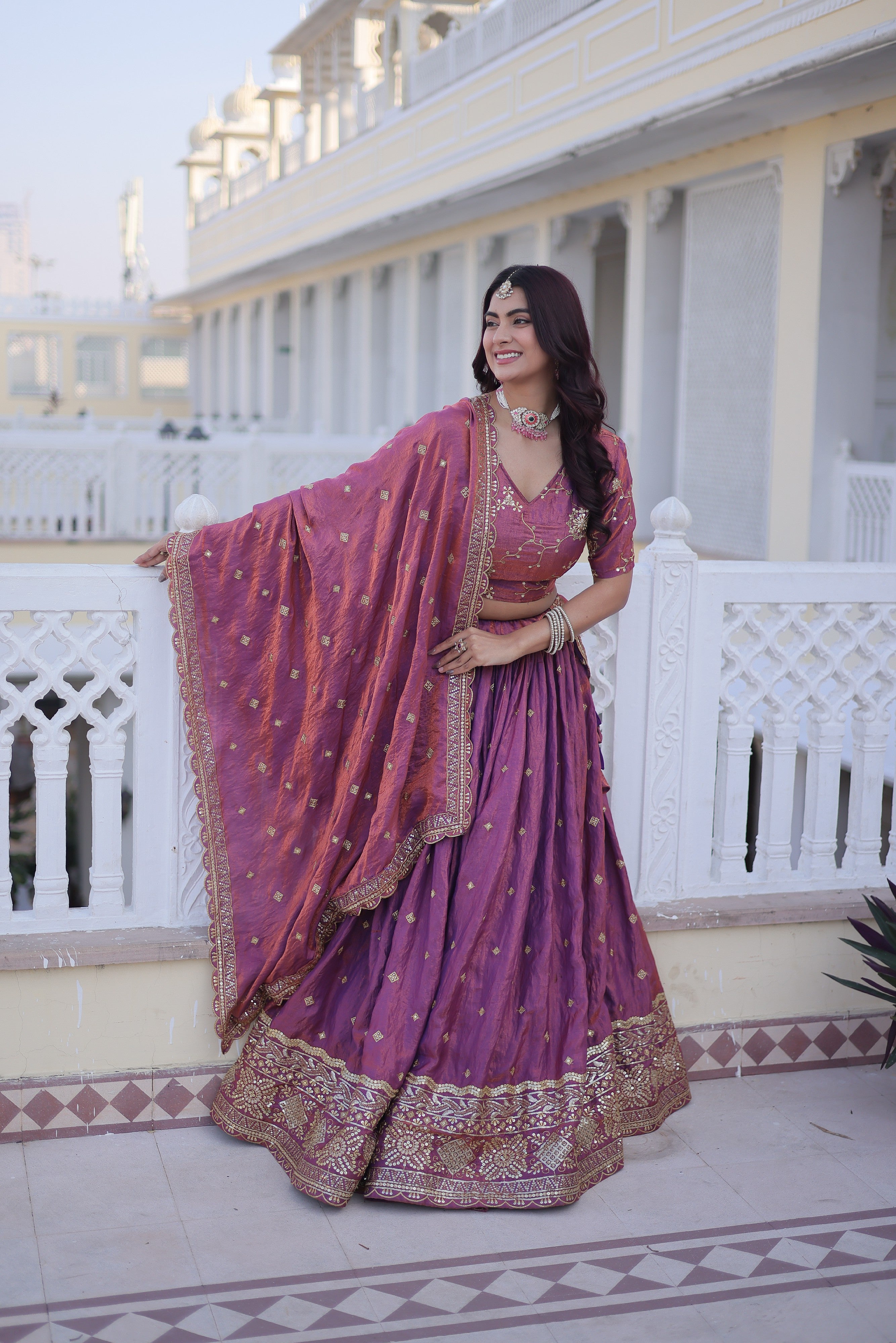 Silk Zari Embroidered Festival Lehenga Choli for Women