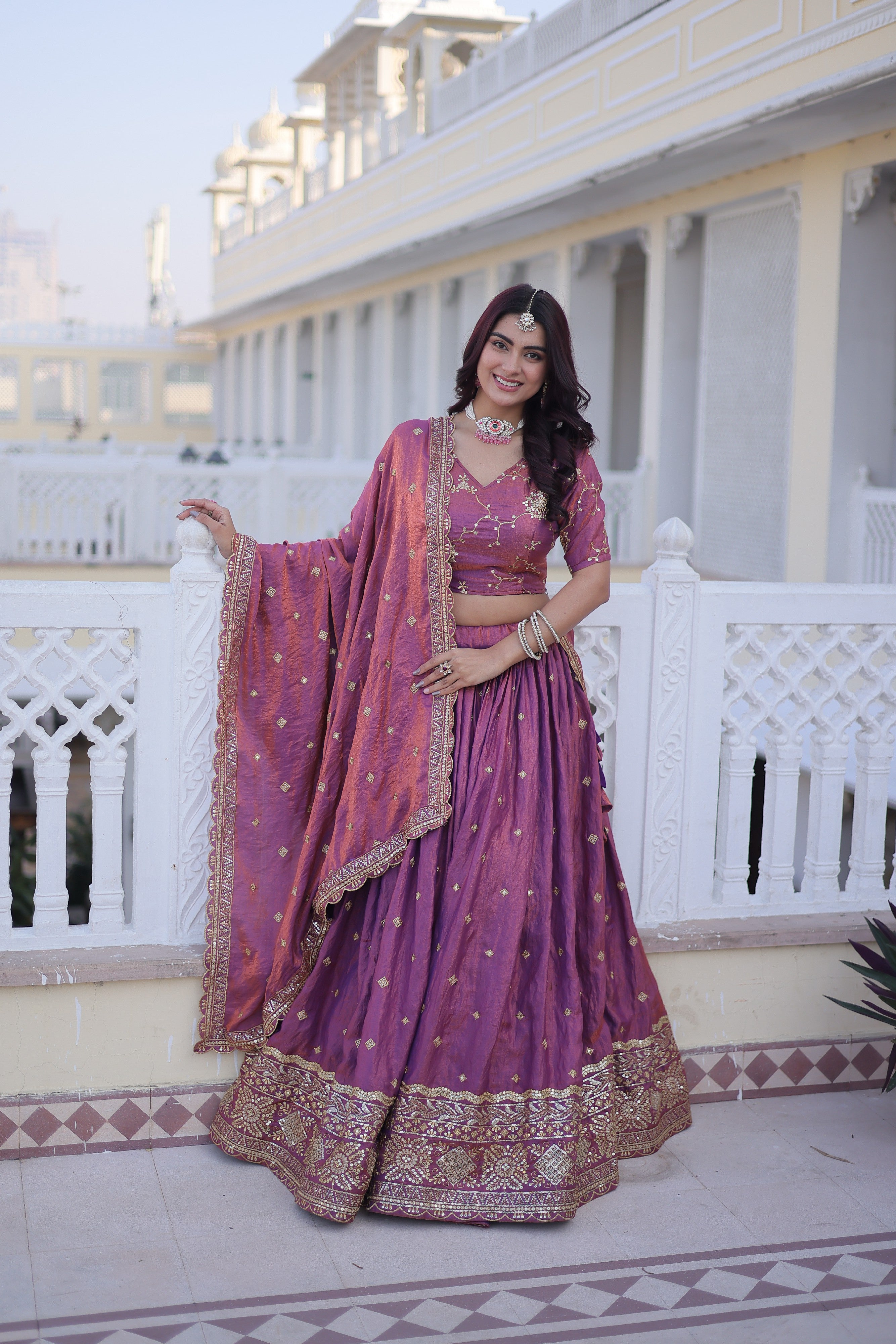 Silk Zari Embroidered Festival Lehenga Choli for Women