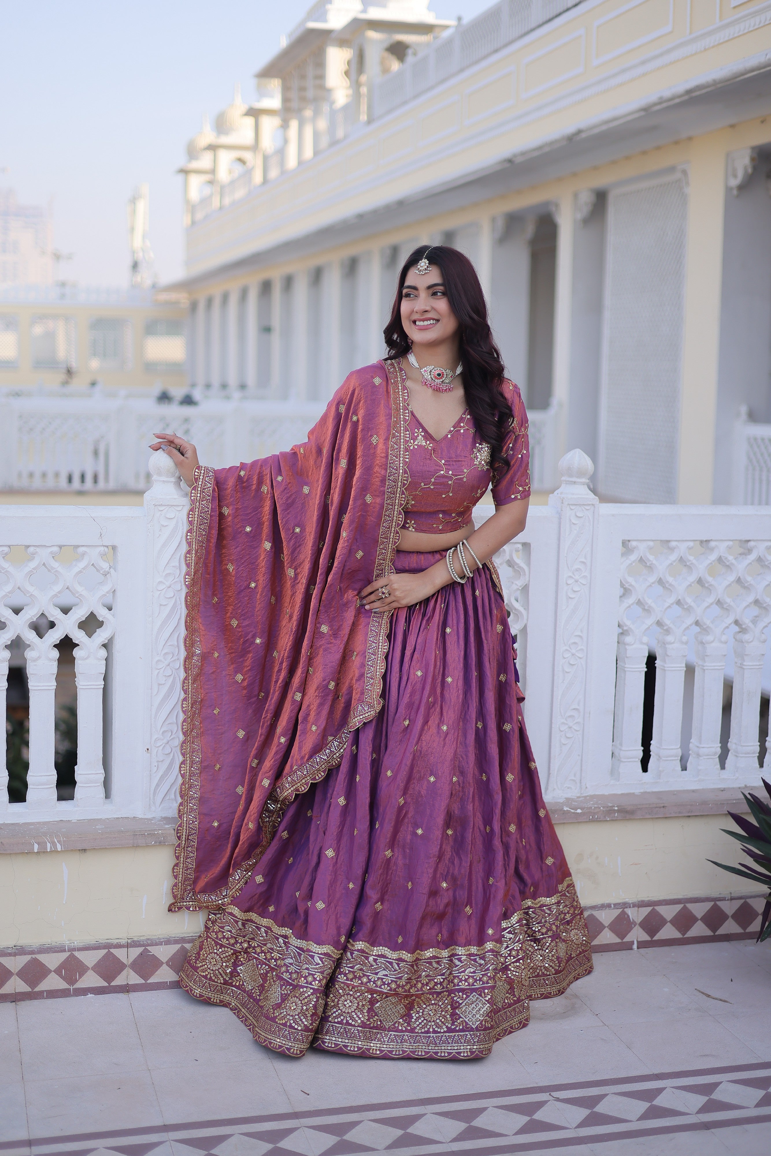 Silk Zari Embroidered Festival Lehenga Choli for Women