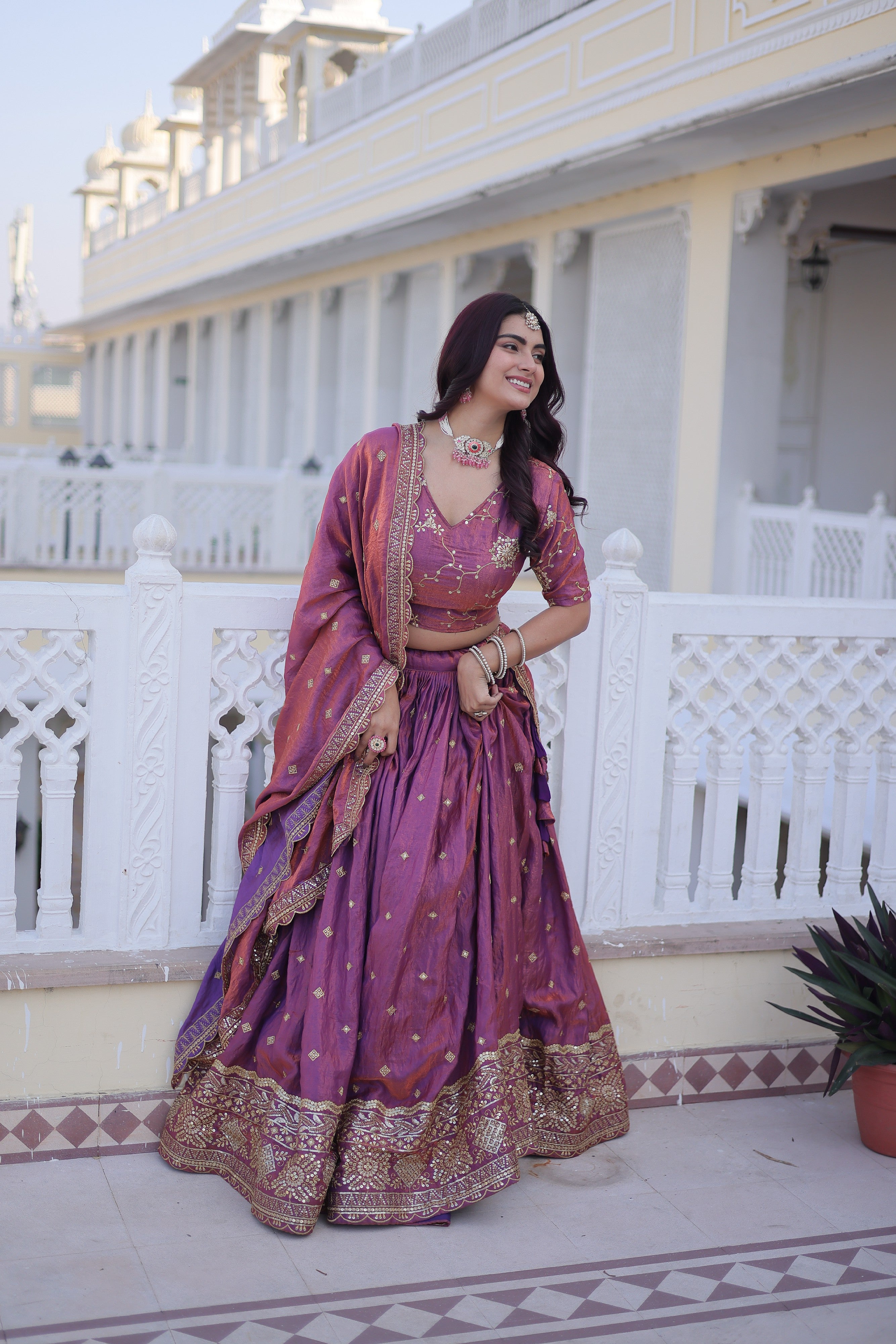 Silk Zari Embroidered Festival Lehenga Choli for Women
