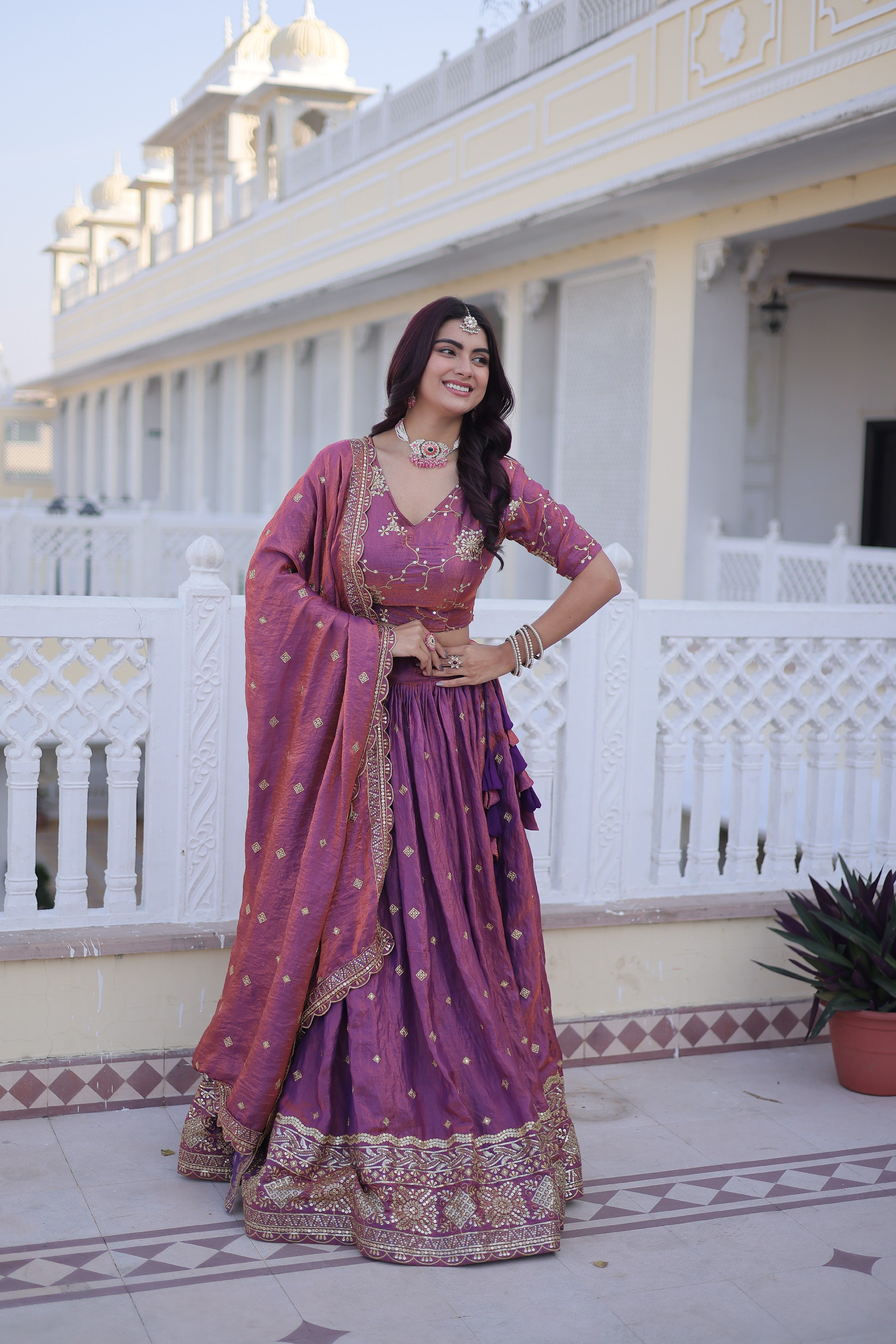 Silk Zari Embroidered Festival Lehenga Choli for Women