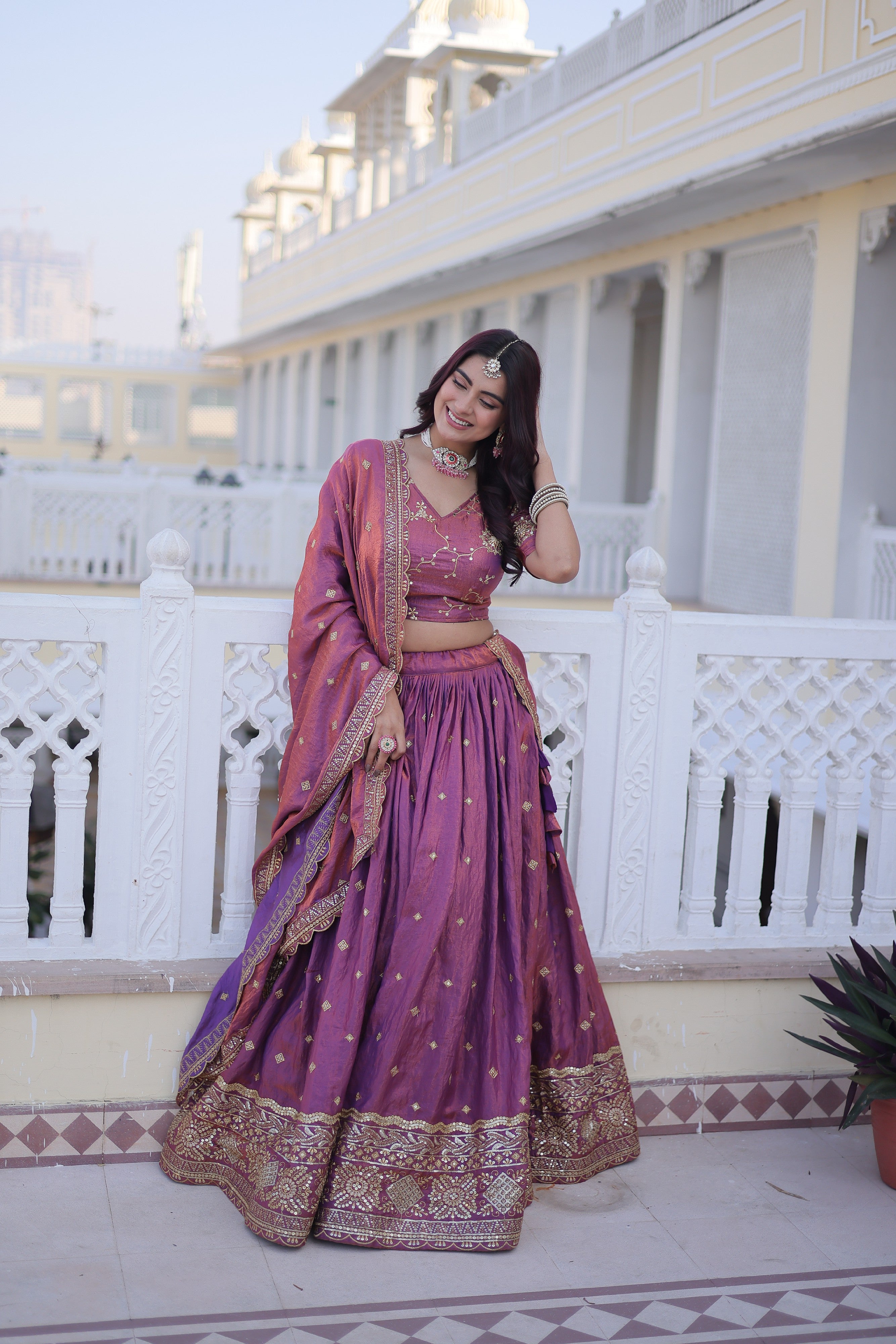Silk Zari Embroidered Festival Lehenga Choli for Women