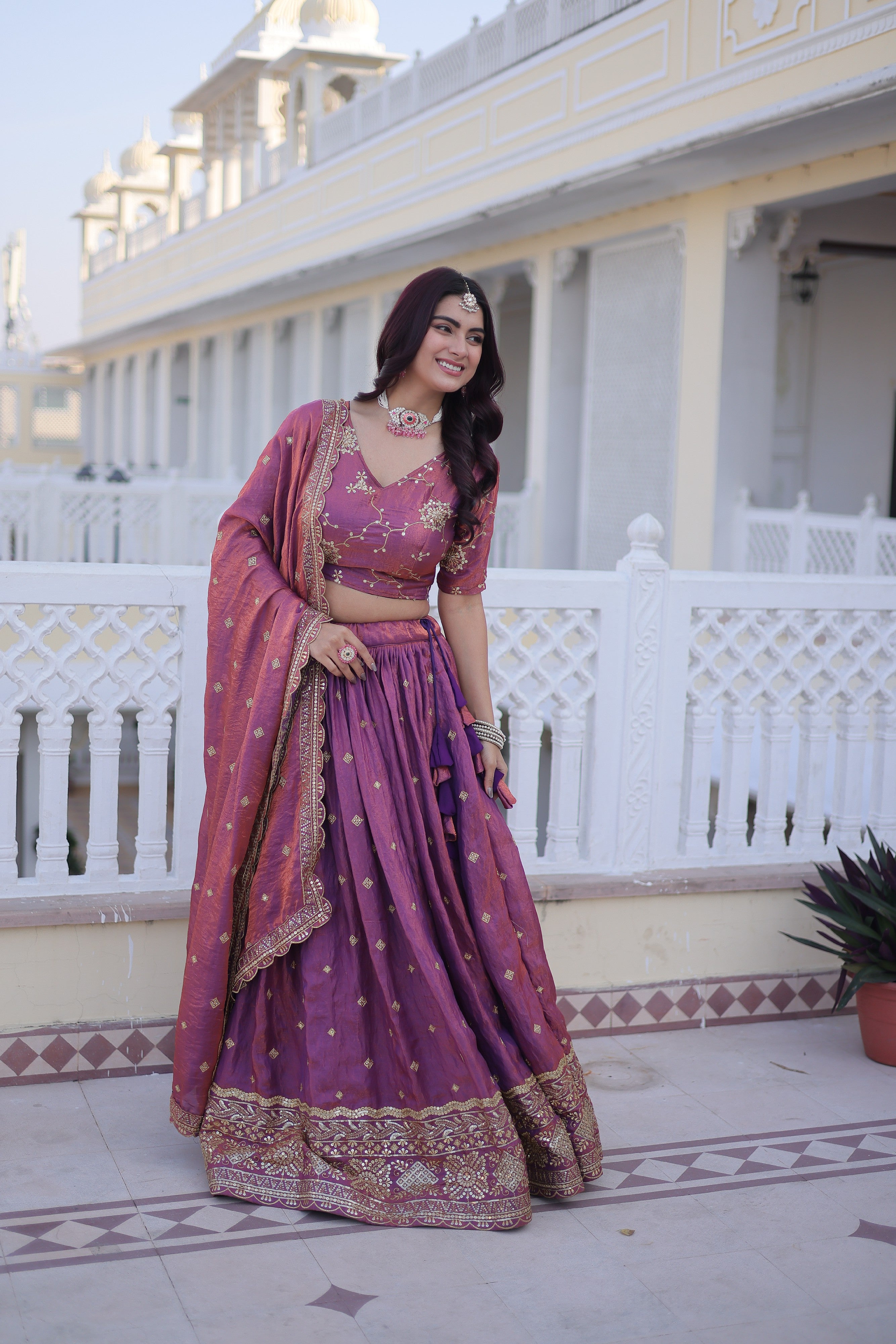 Silk Zari Embroidered Festival Lehenga Choli for Women