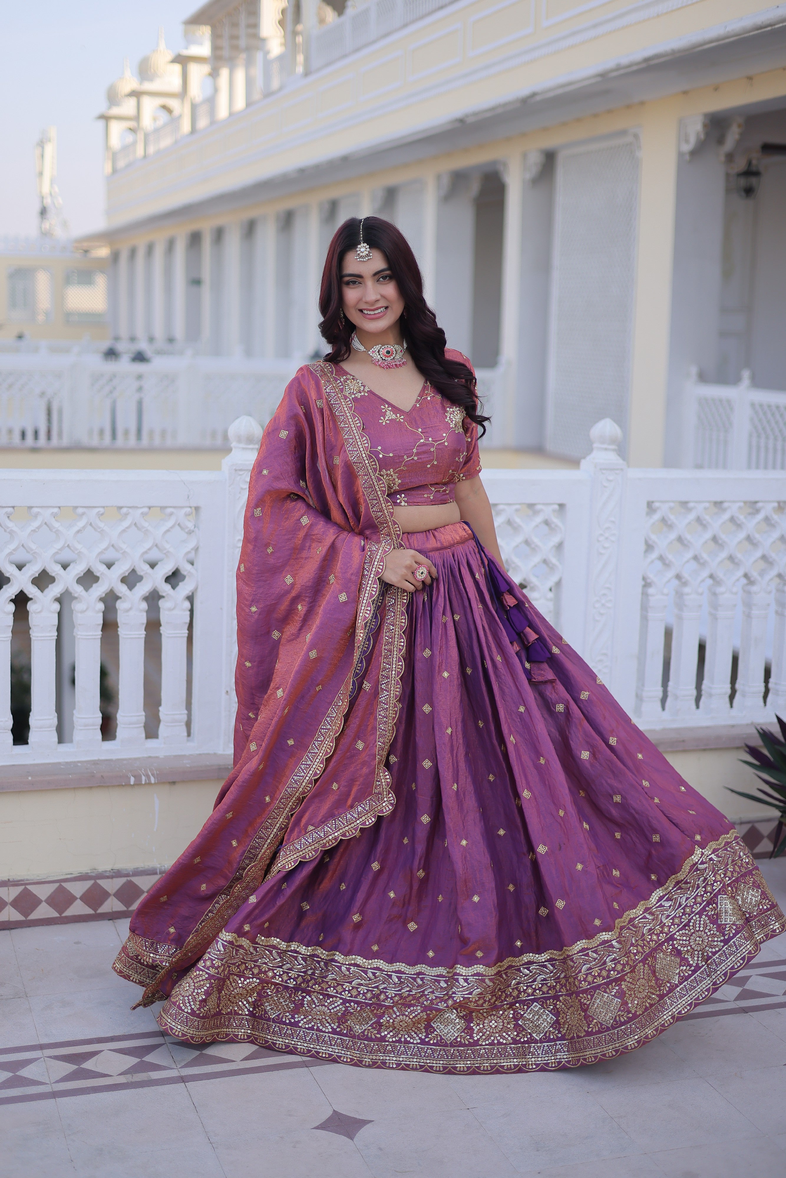 Silk Zari Embroidered Festival Lehenga Choli for Women