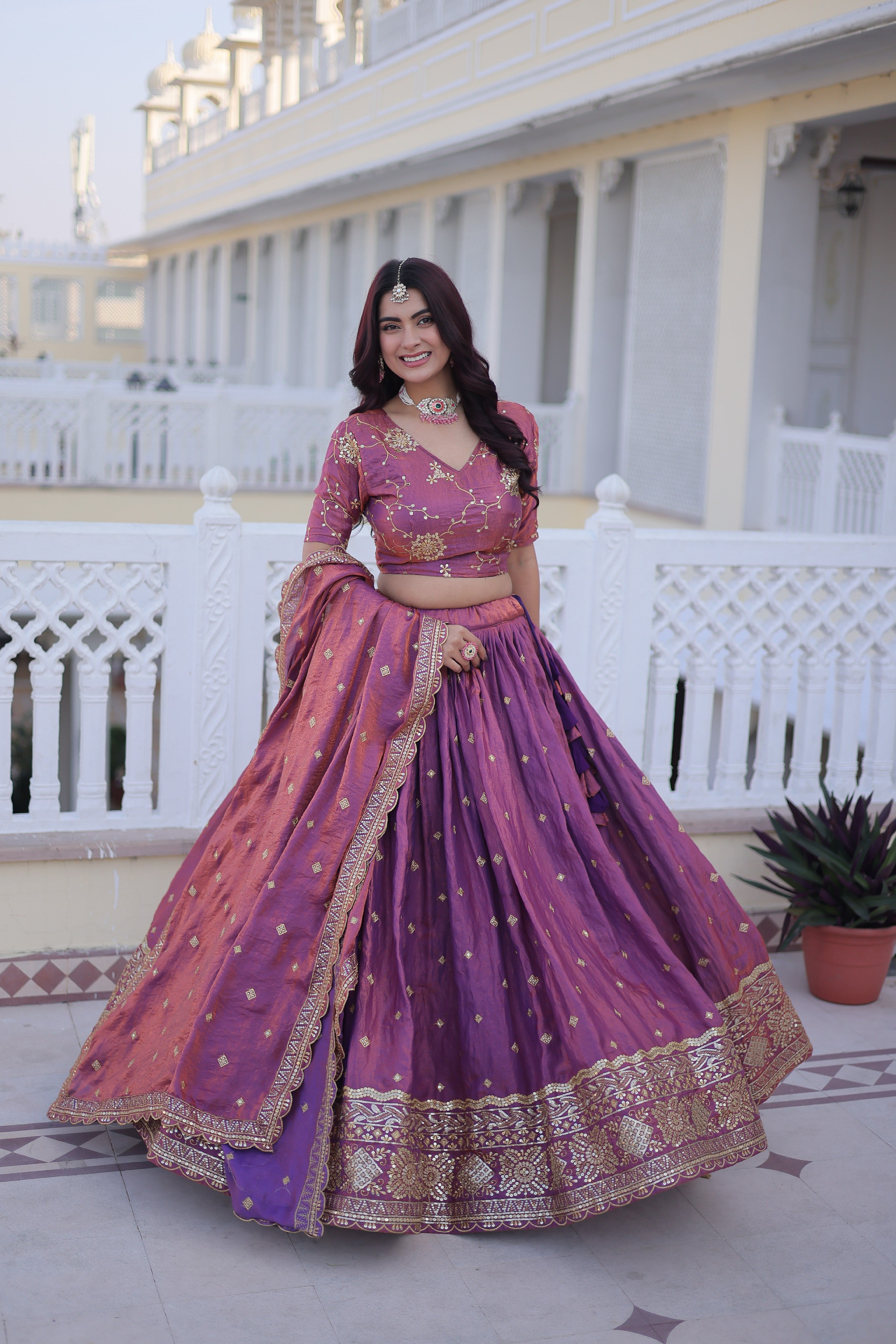 Silk Zari Embroidered Festival Lehenga Choli for Women