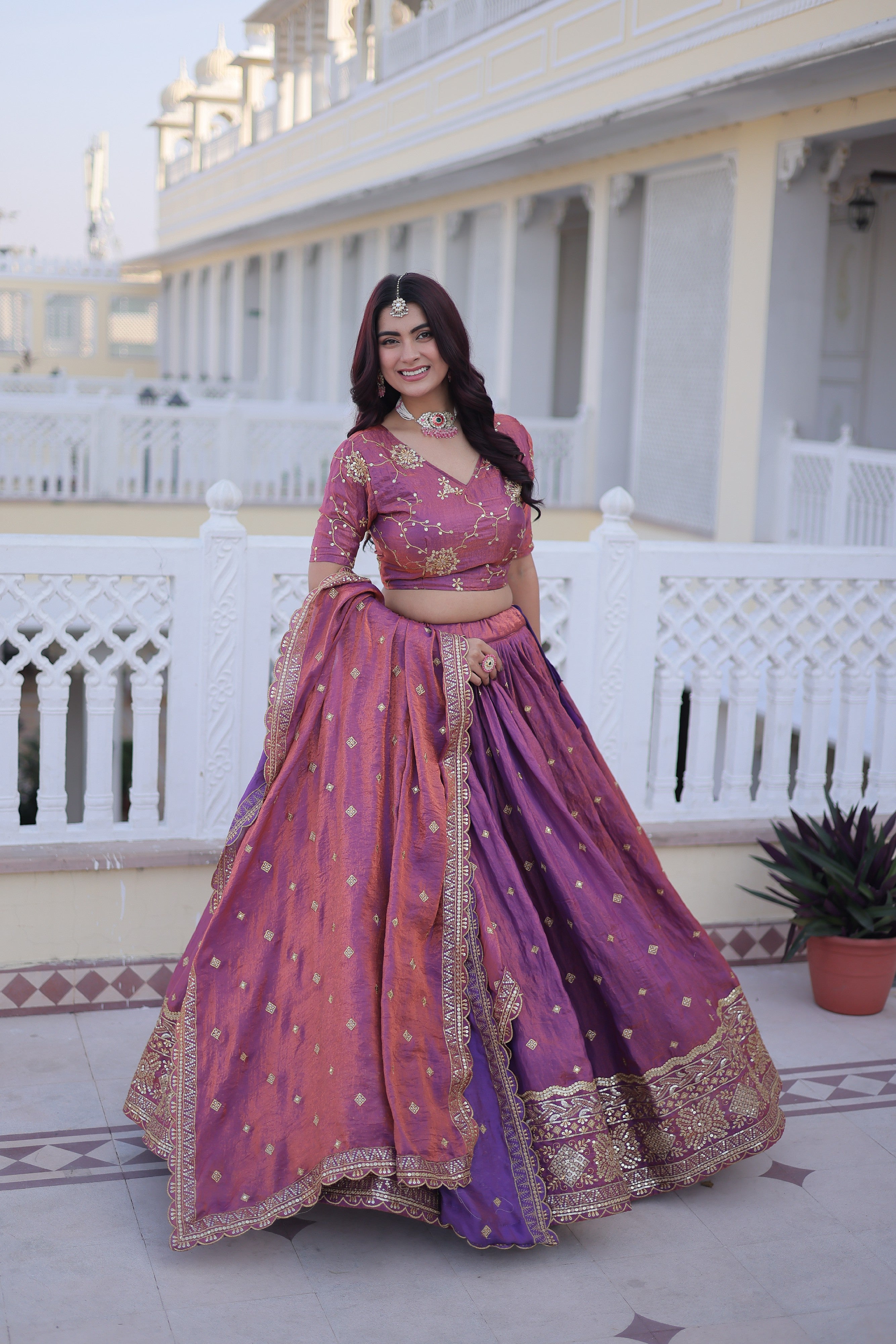 Silk Zari Embroidered Festival Lehenga Choli for Women