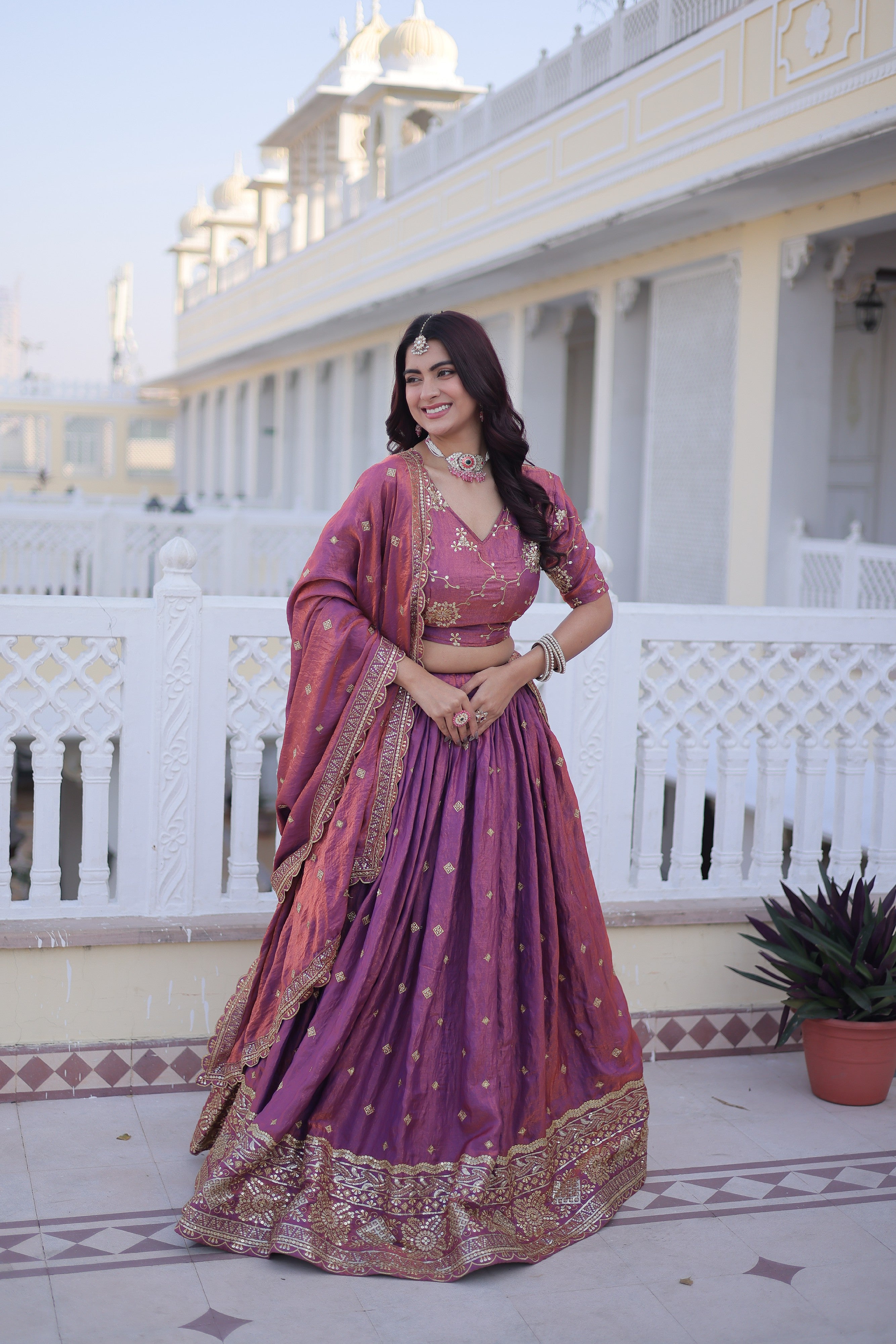 Silk Zari Embroidered Festival Lehenga Choli for Women
