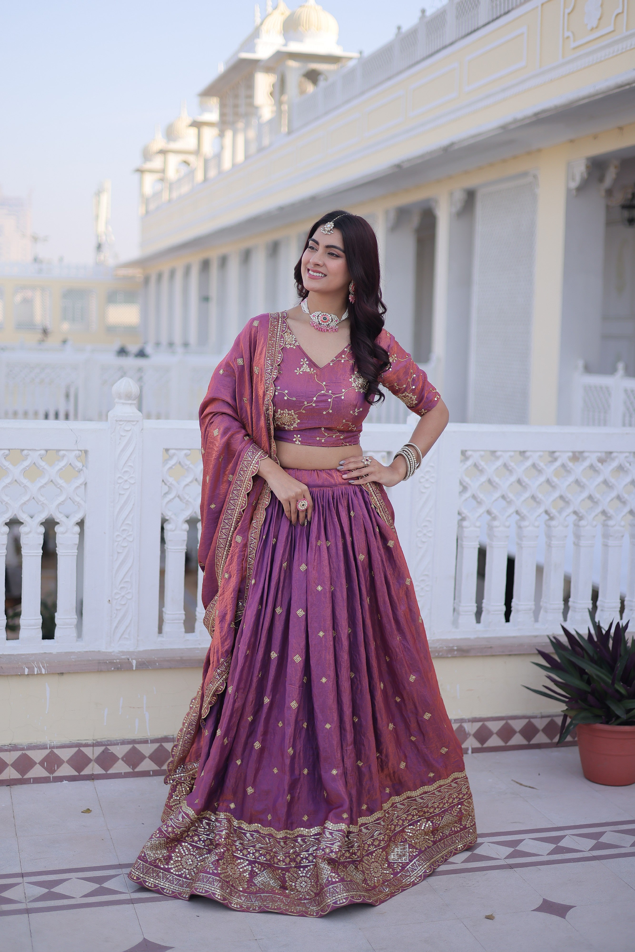 Silk Zari Embroidered Festival Lehenga Choli for Women