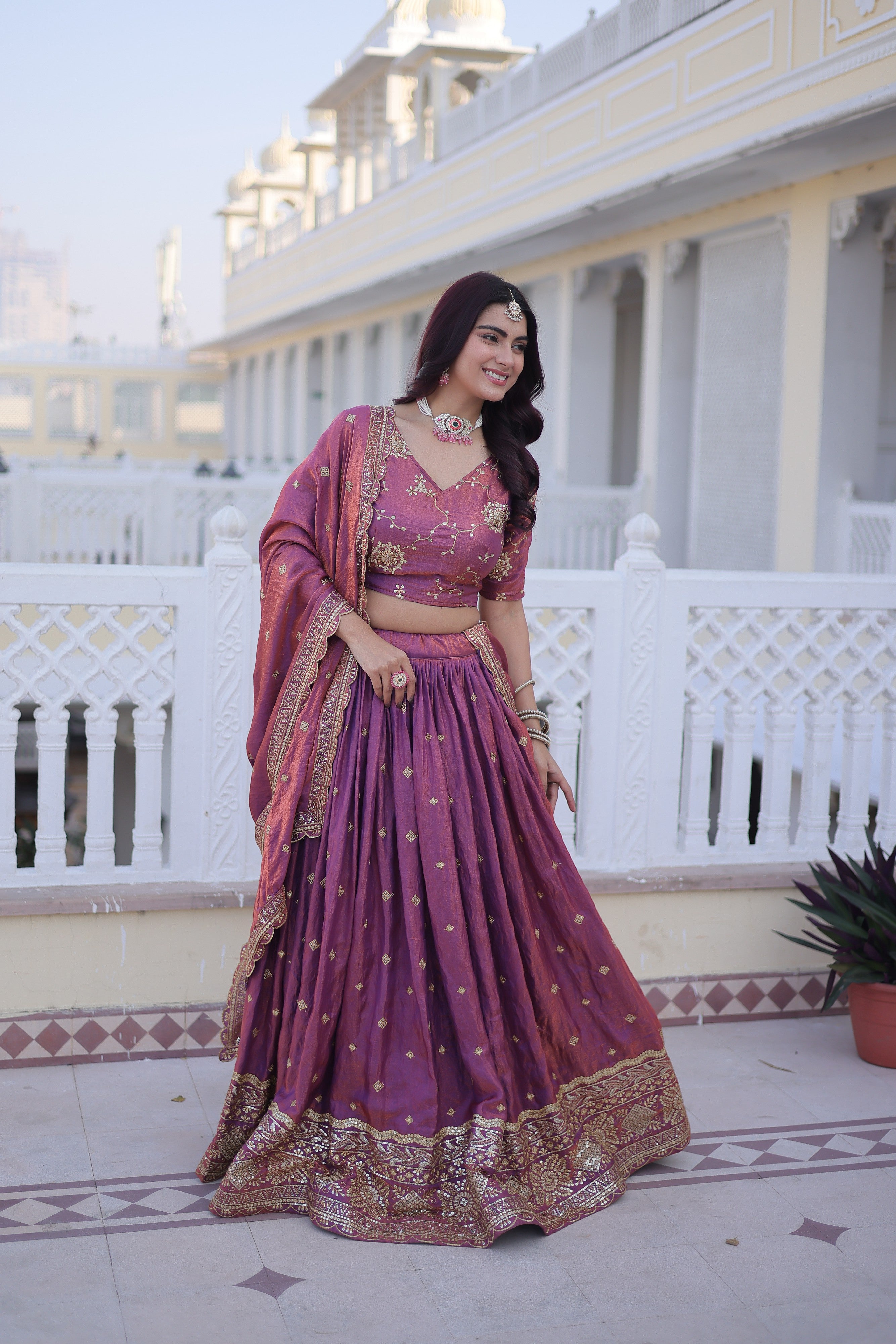 Silk Zari Embroidered Festival Lehenga Choli for Women