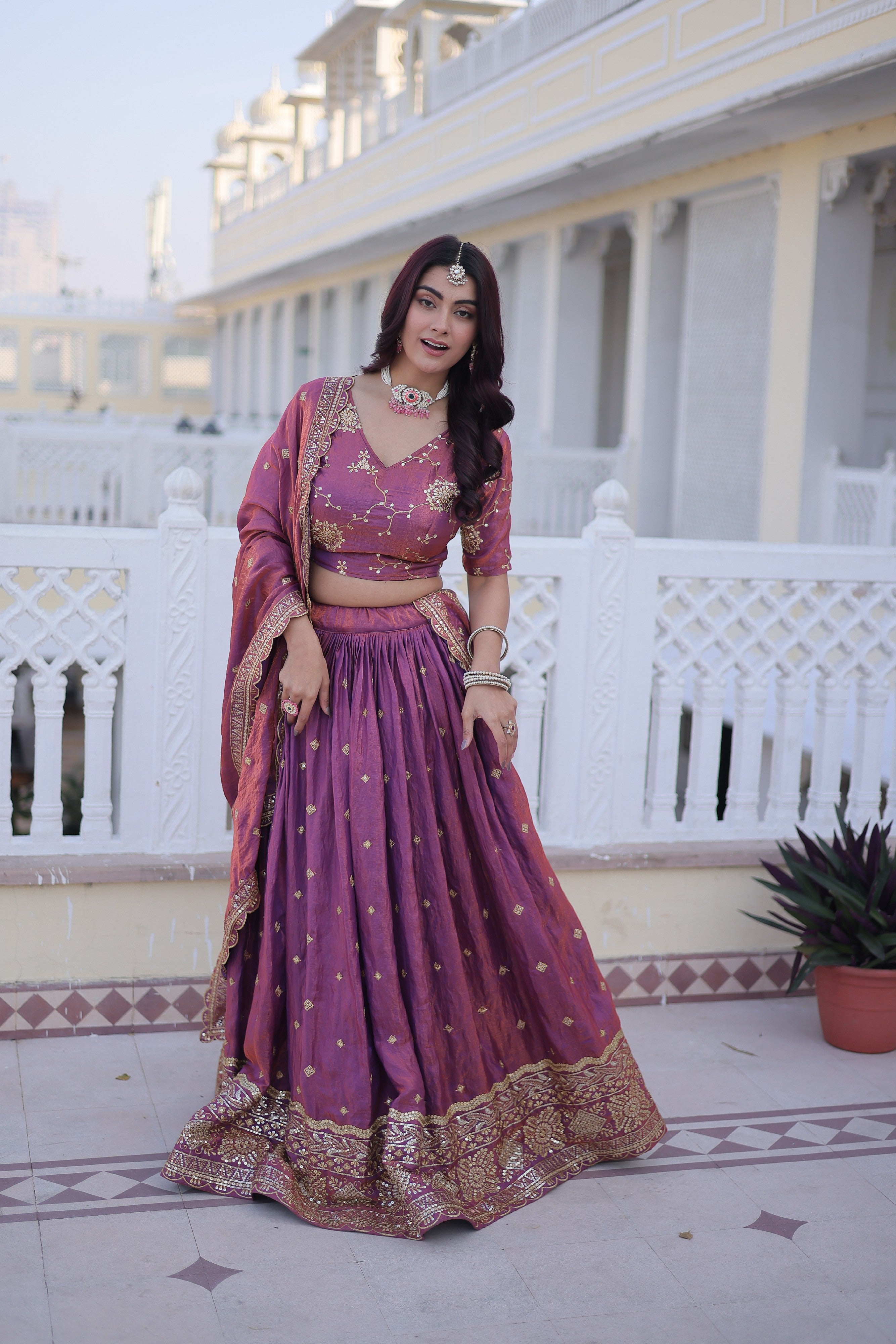 Silk Zari Embroidered Festival Lehenga Choli for Women
