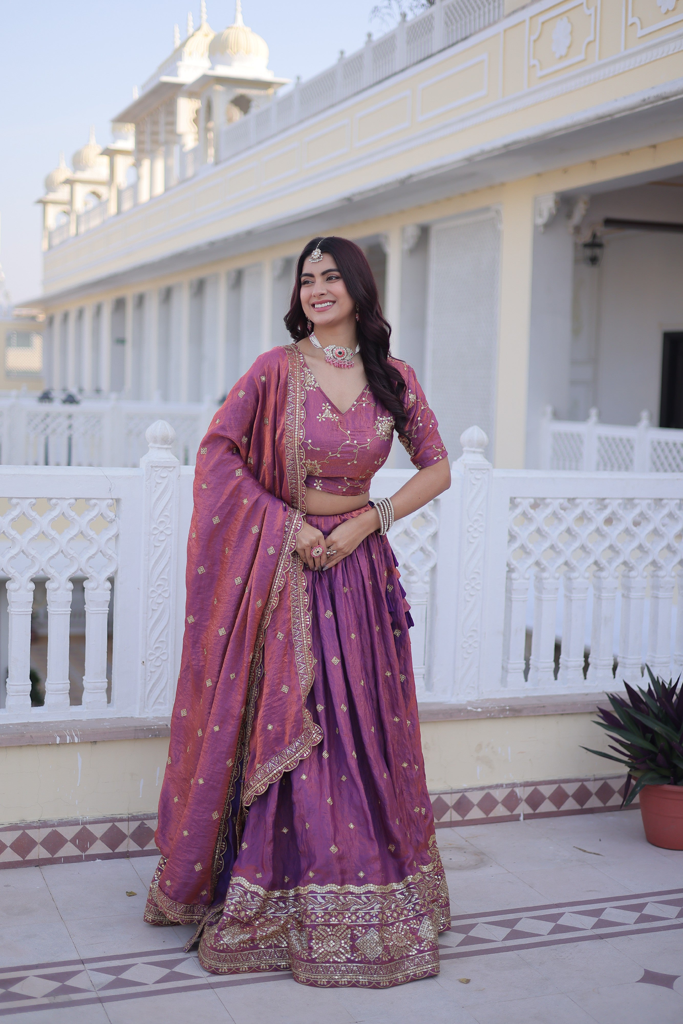 Silk Zari Embroidered Festival Lehenga Choli for Women