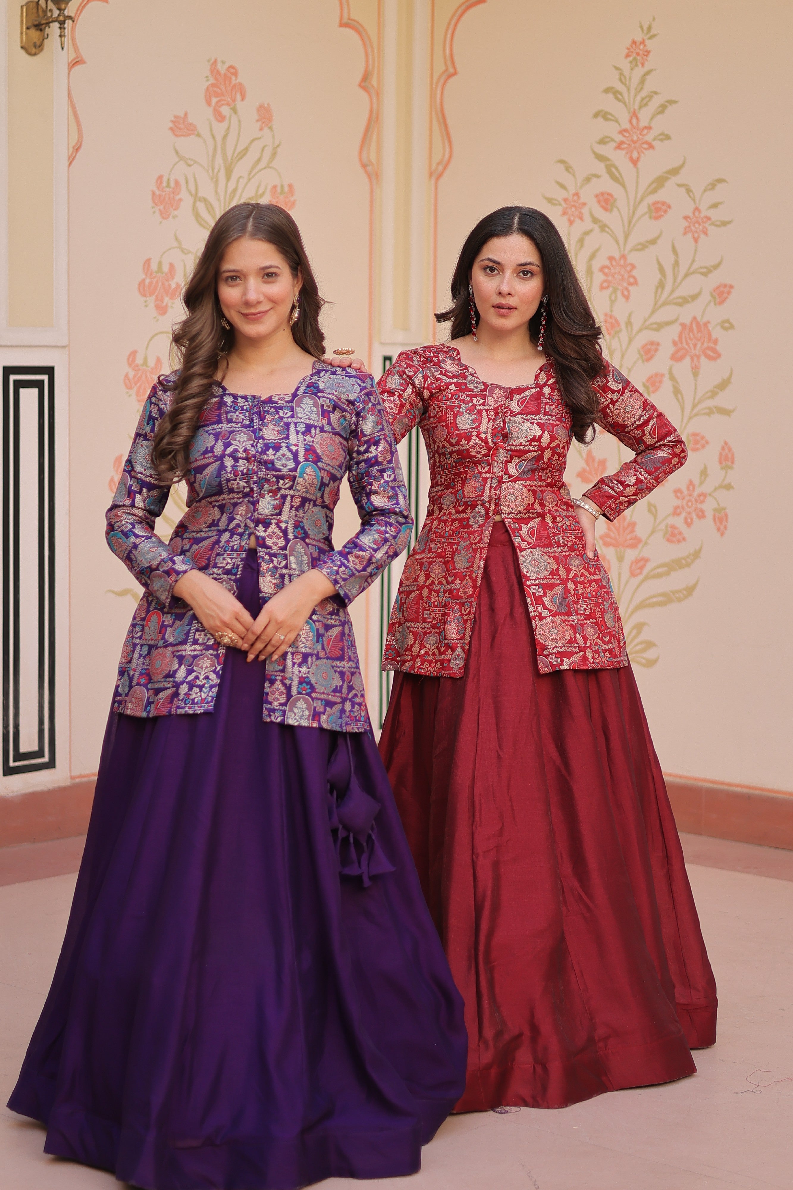 Silk Zari Weaving Bridesmaids Lehenga With Jacket