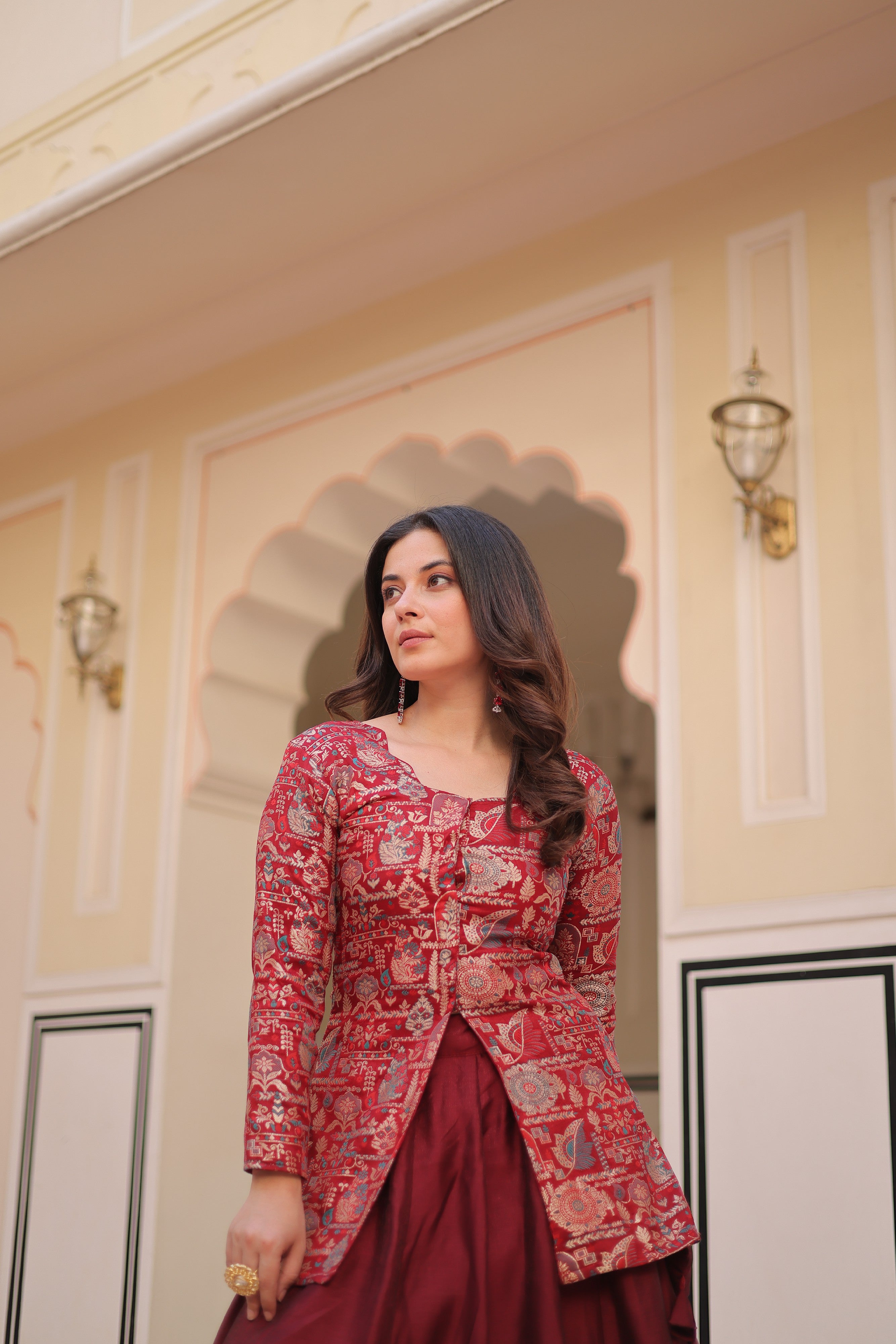 Silk Zari Weaving Bridesmaids Lehenga With Jacket