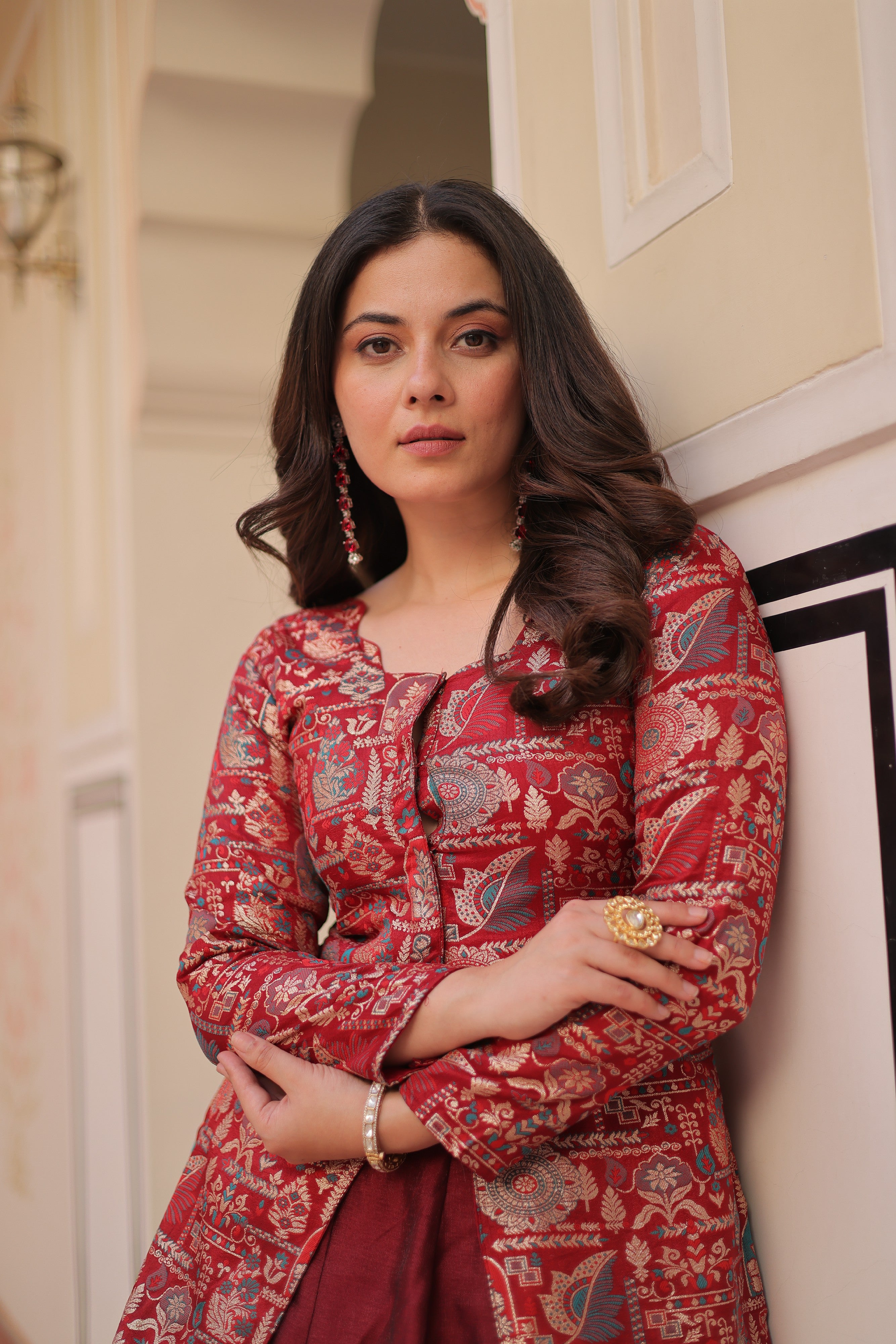 Silk Zari Weaving Bridesmaids Lehenga With Jacket