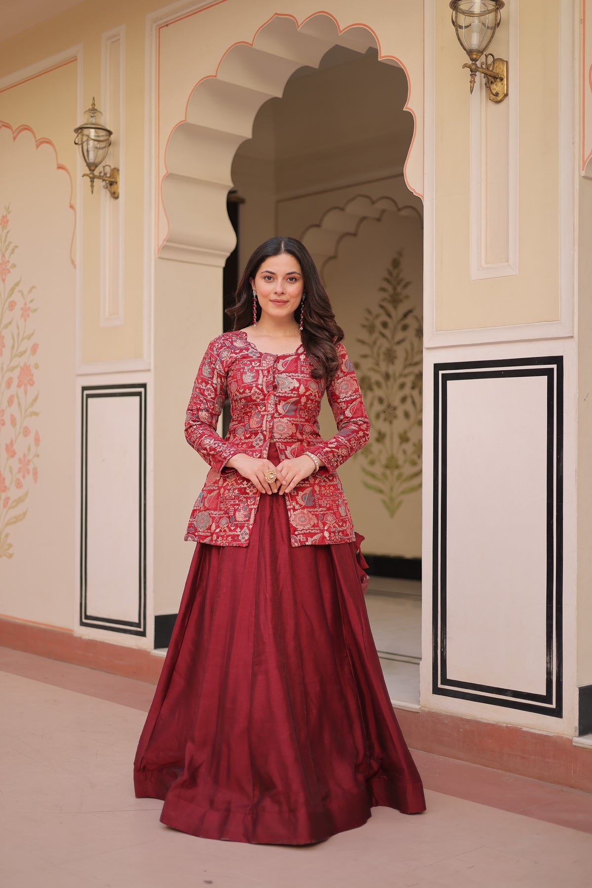 Silk Zari Weaving Bridesmaids Lehenga With Jacket