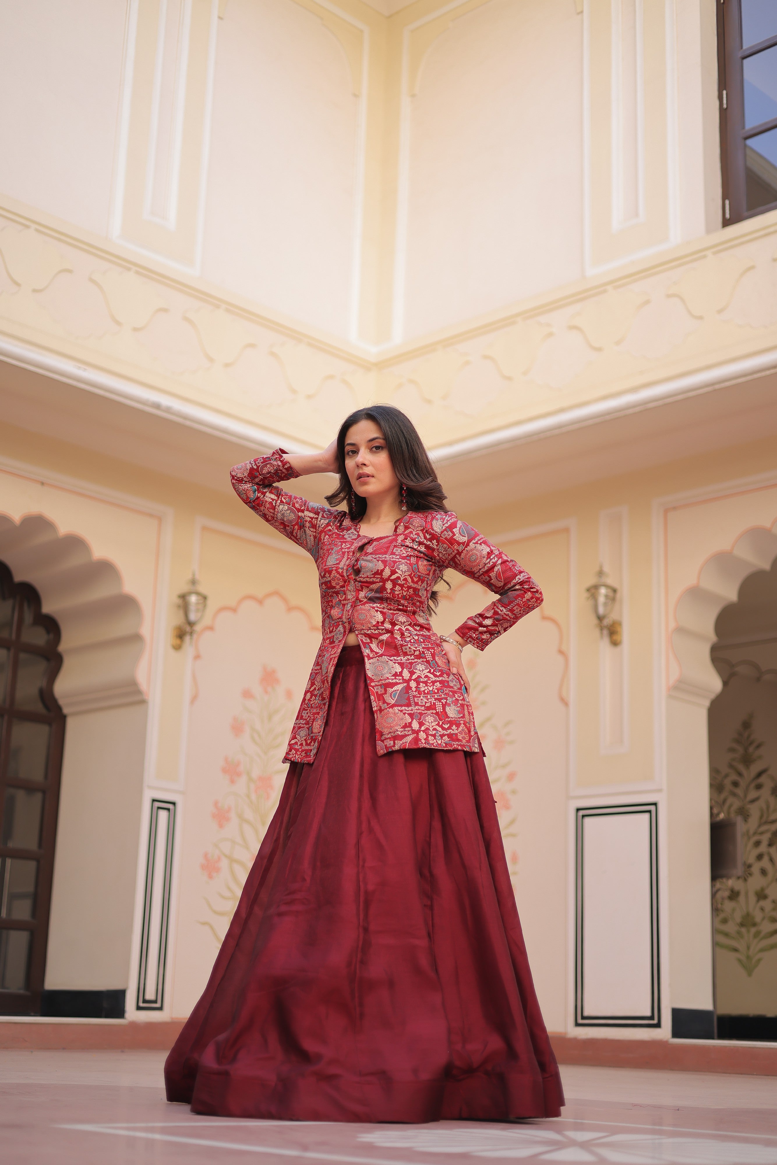 Silk Zari Weaving Bridesmaids Lehenga With Jacket