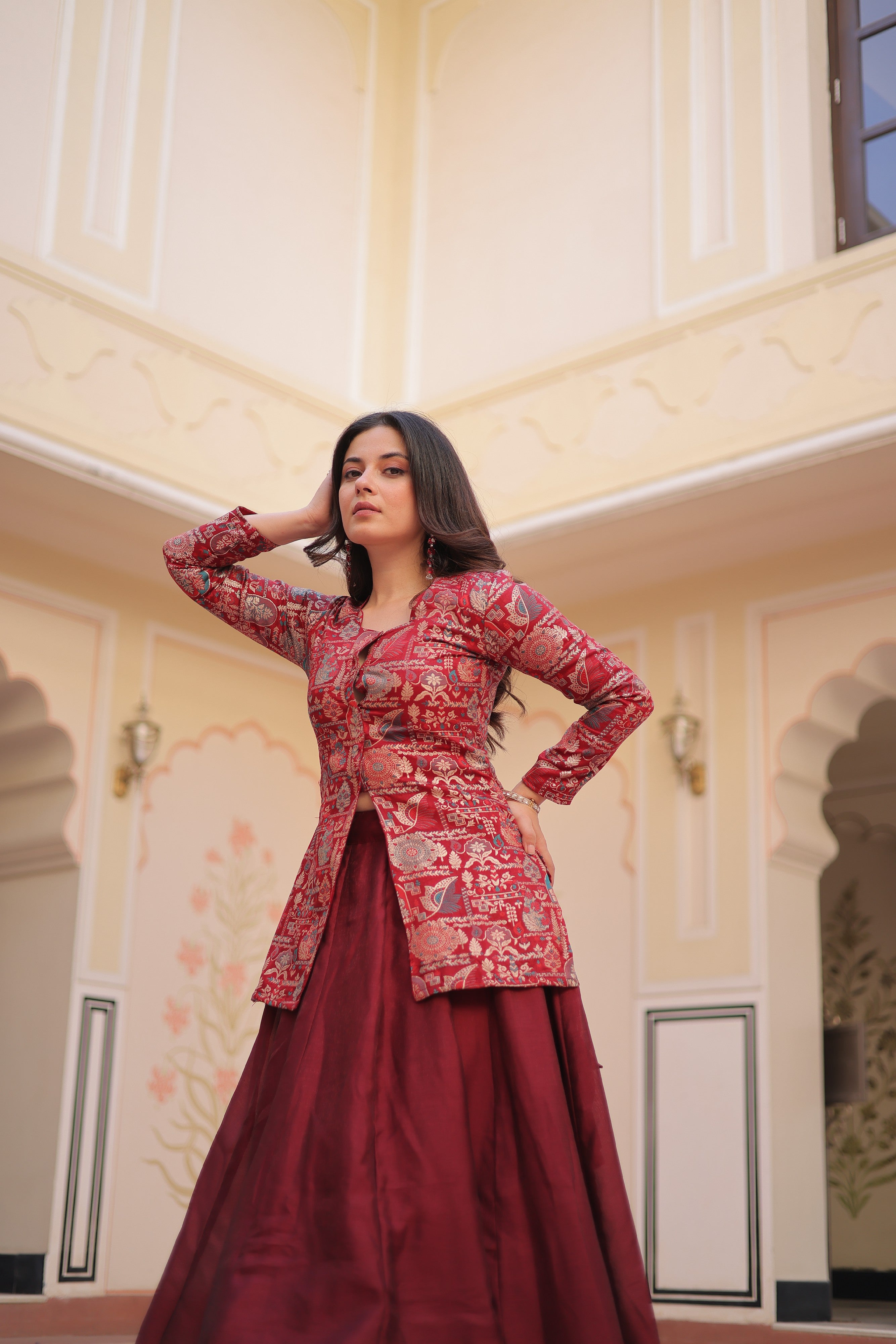 Silk Zari Weaving Bridesmaids Lehenga With Jacket