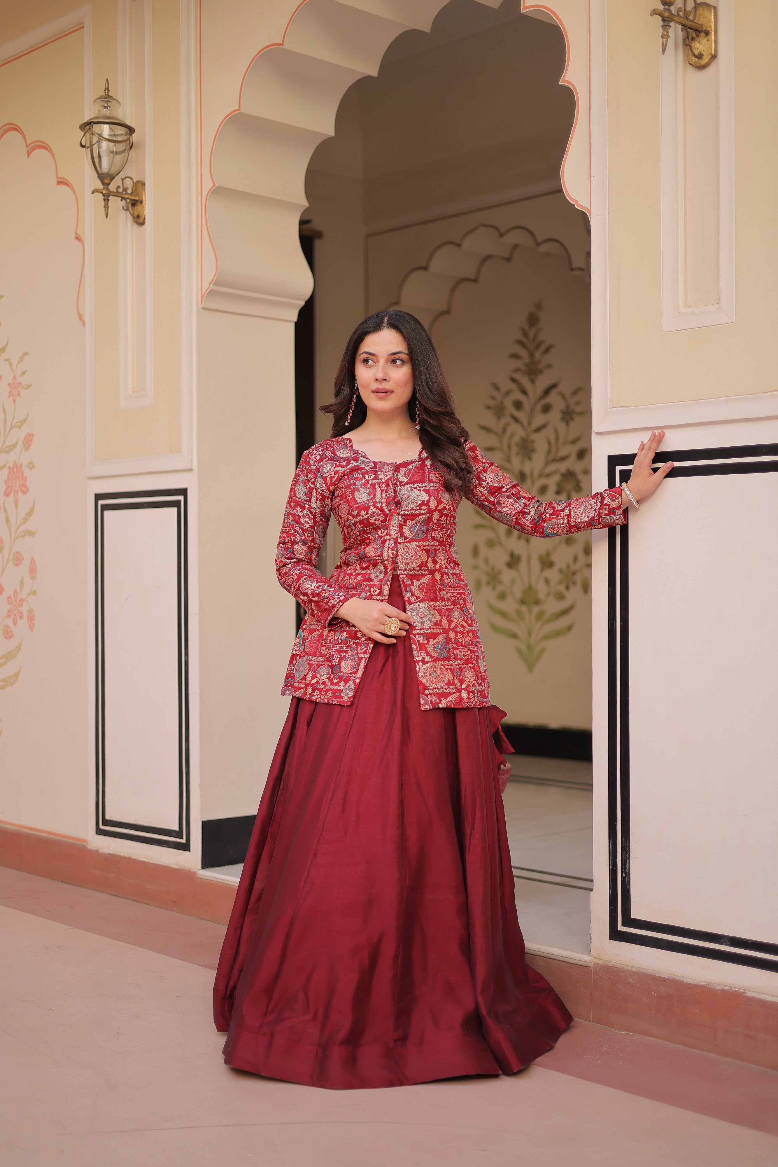 Silk Zari Weaving Bridesmaids Lehenga With Jacket