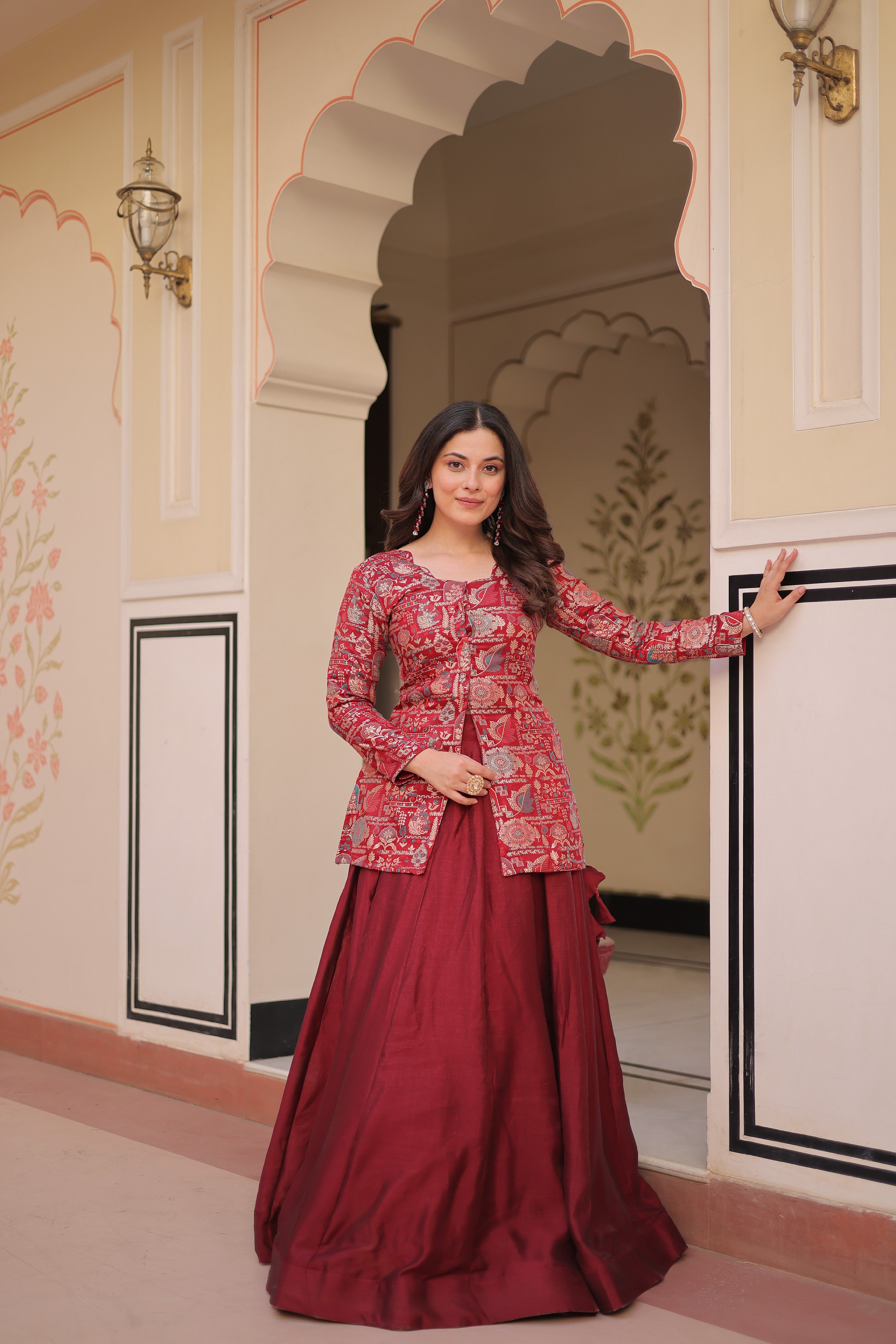 Silk Zari Weaving Bridesmaids Lehenga With Jacket