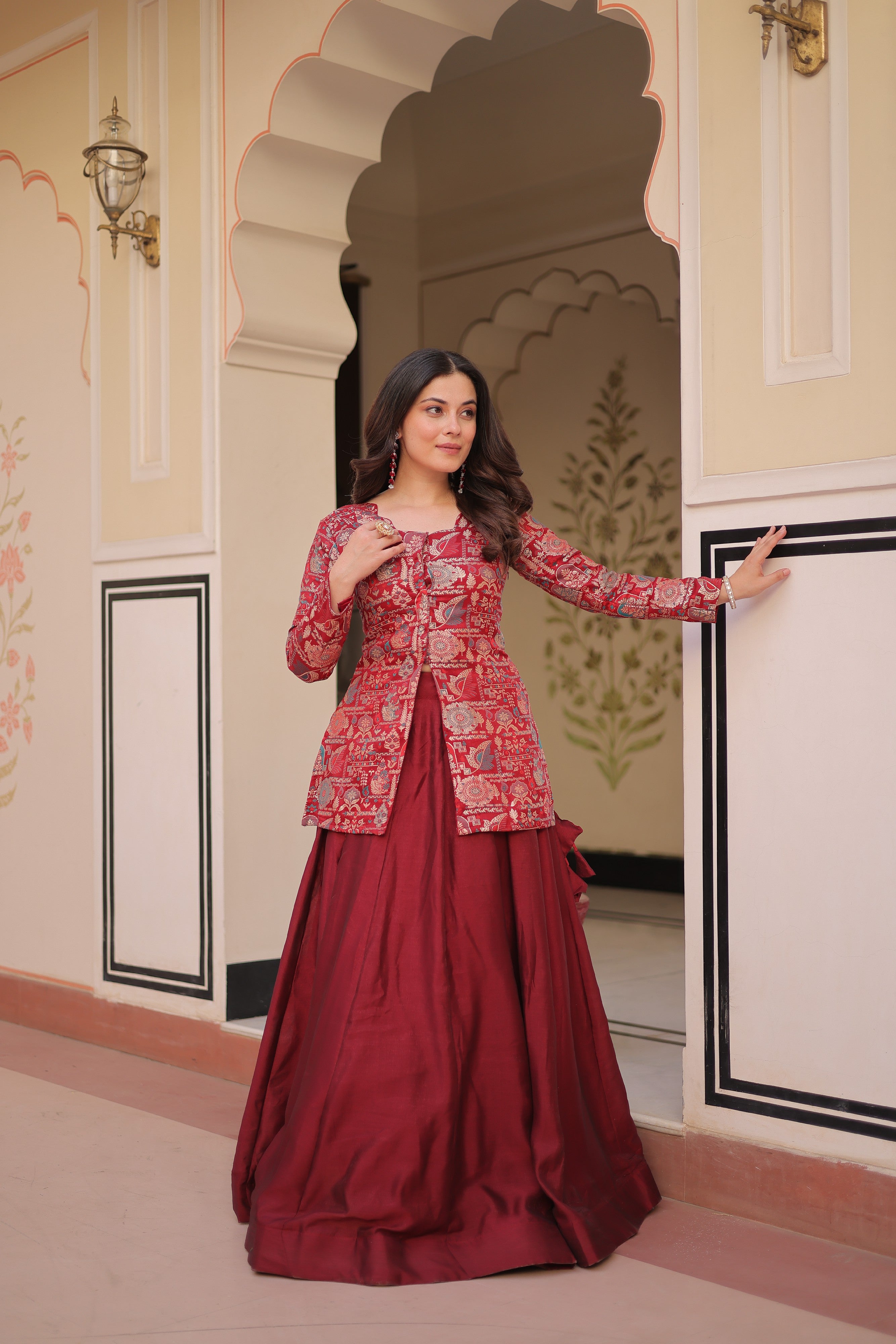 Silk Zari Weaving Bridesmaids Lehenga With Jacket