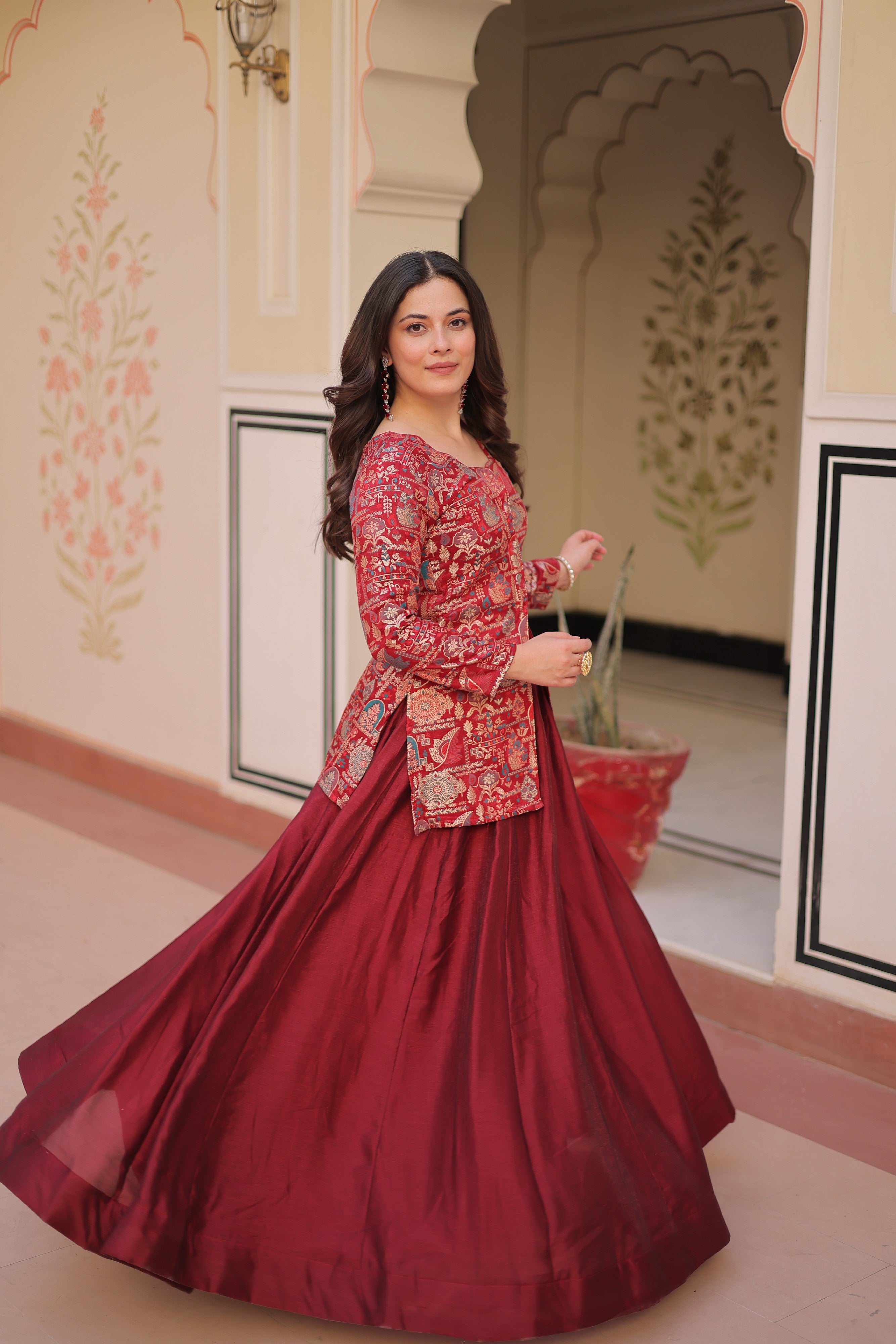 Silk Zari Weaving Bridesmaids Lehenga With Jacket