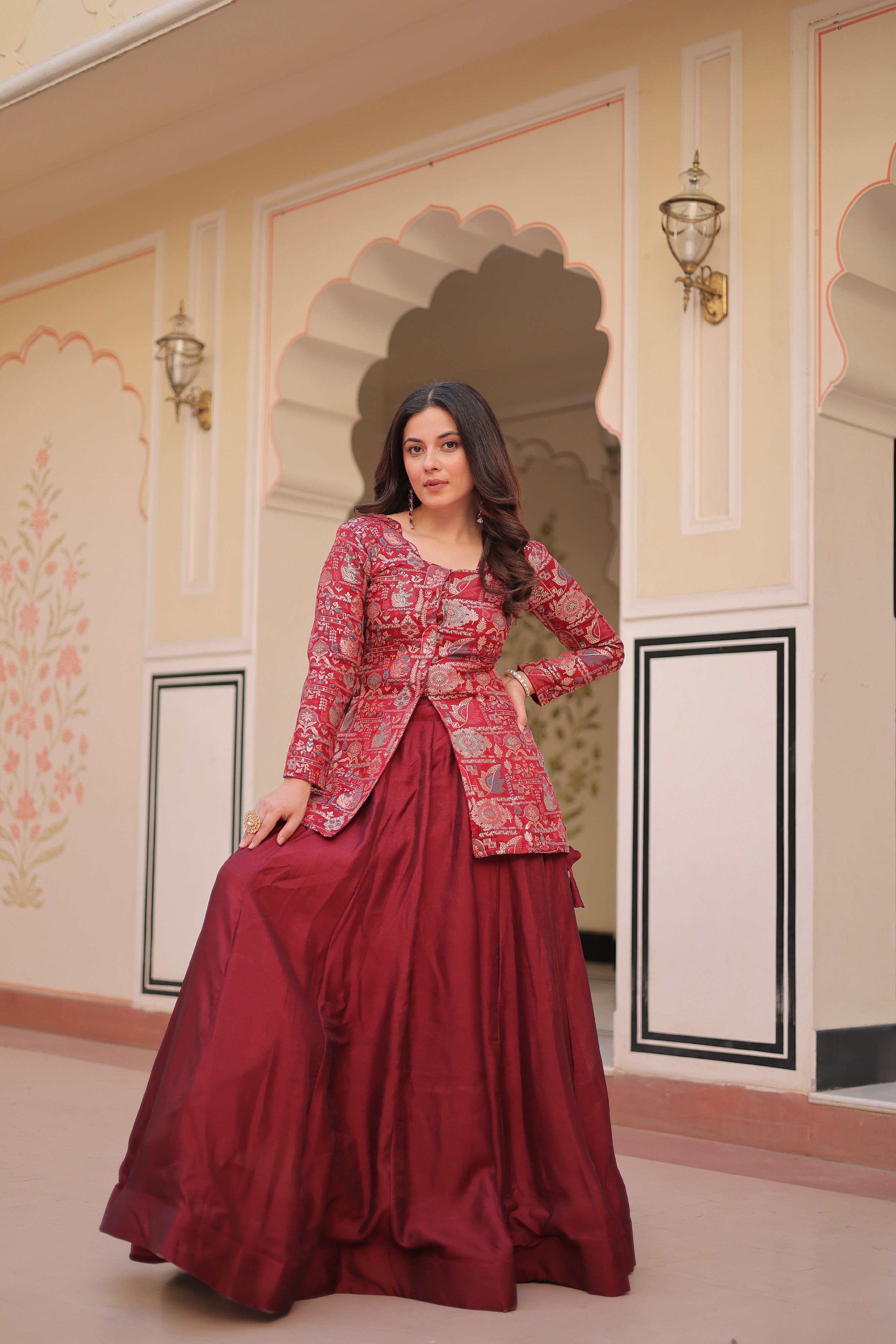 Silk Zari Weaving Bridesmaids Lehenga With Jacket