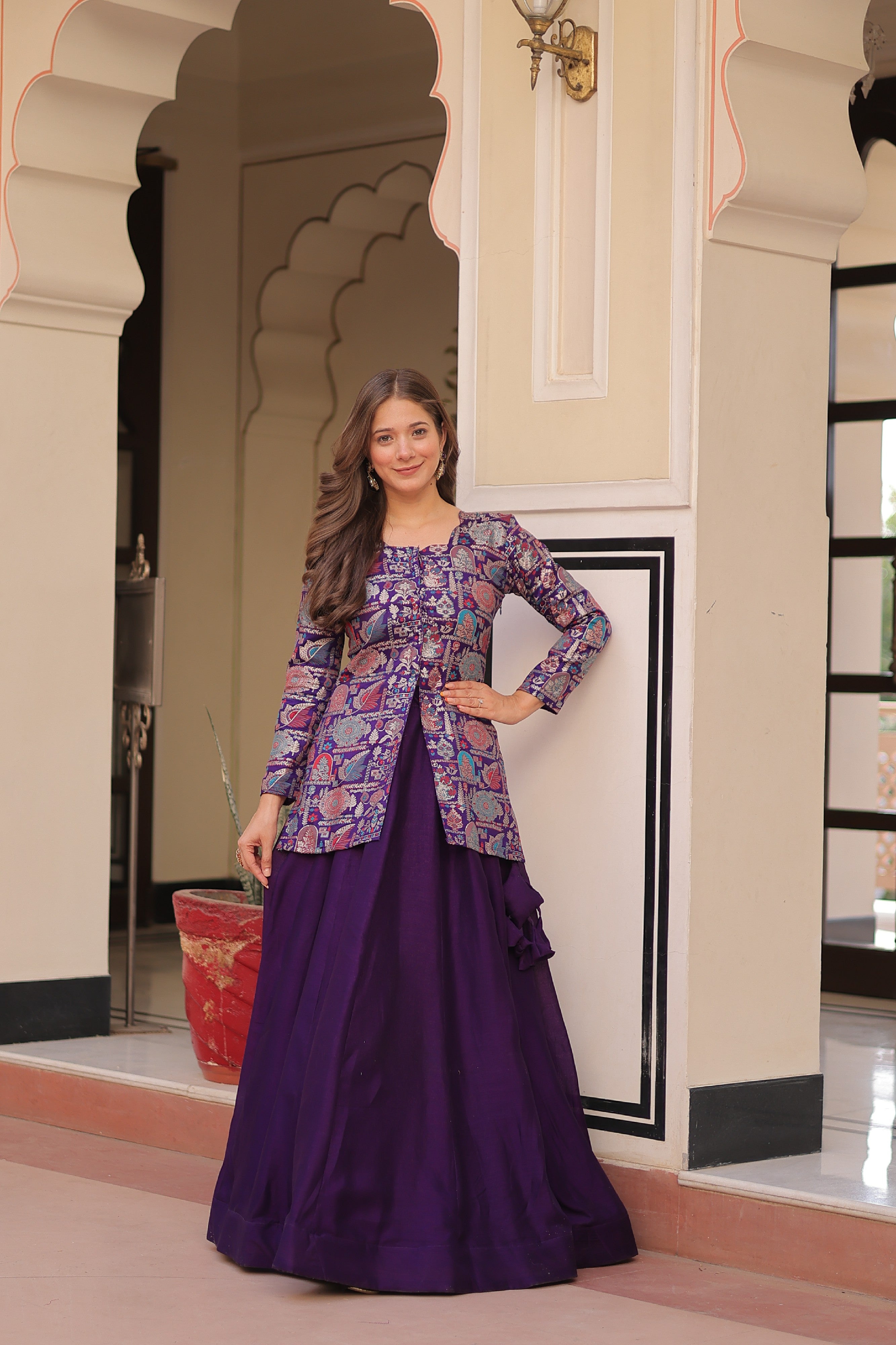 Silk Zari Weaving Bridesmaids Lehenga With Jacket