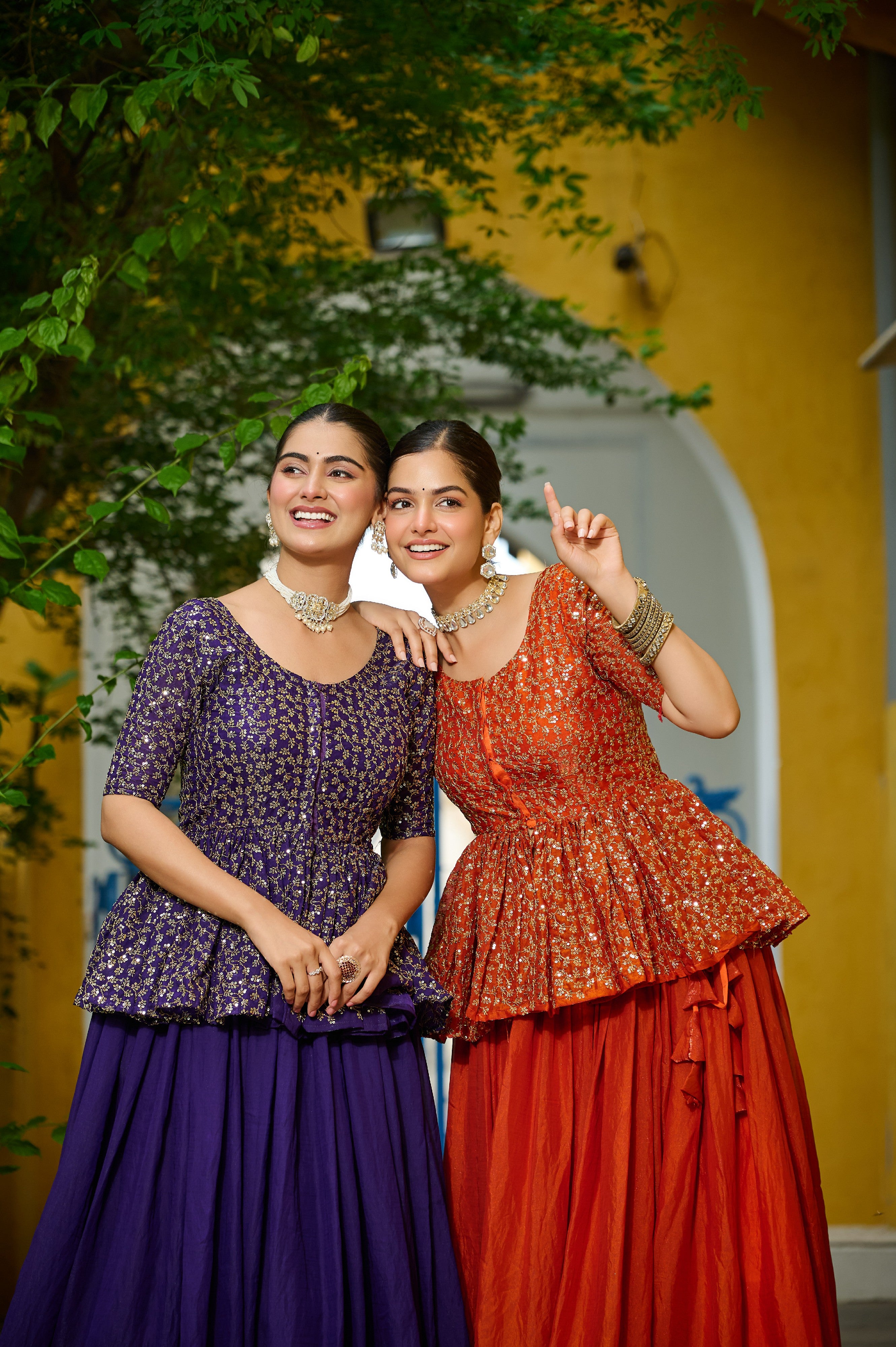 Silk Function Wear Lehenga With Peplum Top