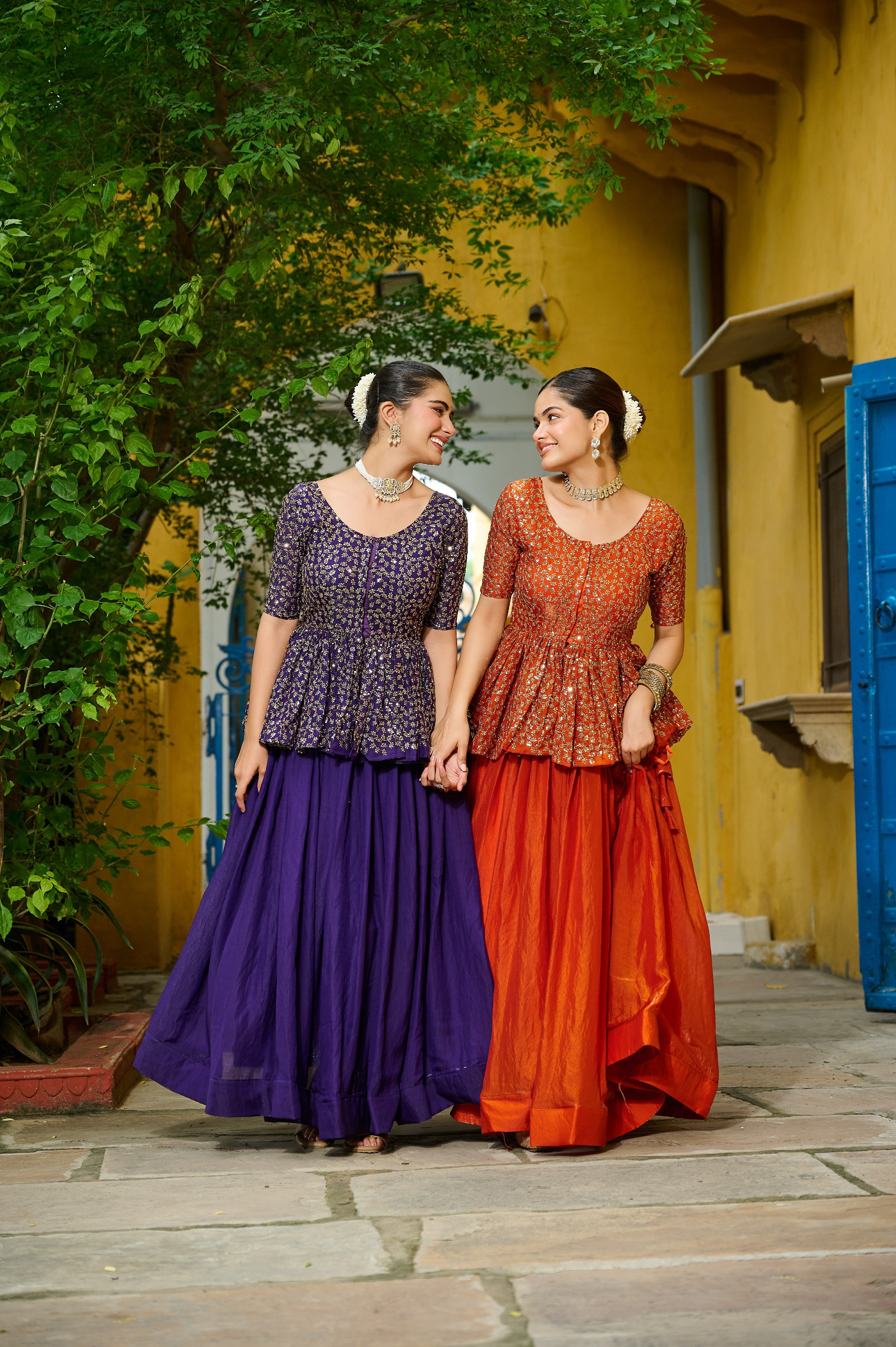 Silk Function Wear Lehenga With Peplum Top