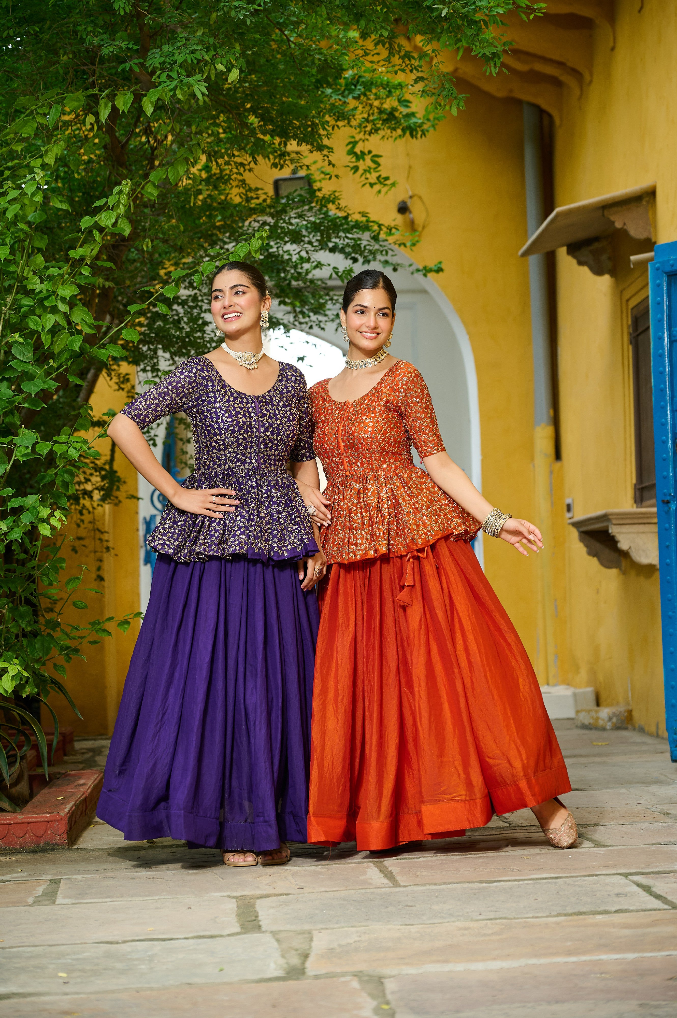 Silk Function Wear Lehenga With Peplum Top